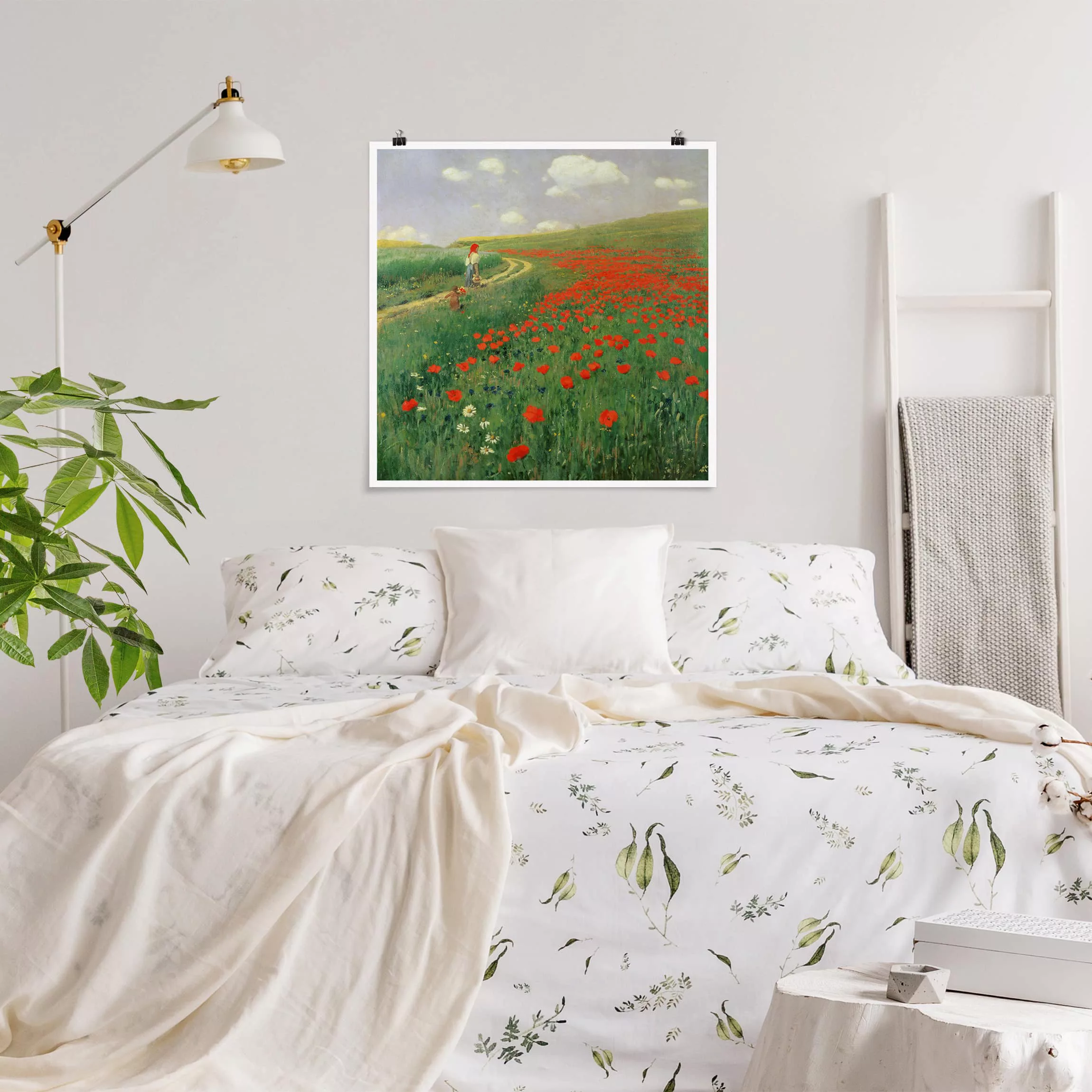 Poster Blumen - Quadrat Pál Szinyei-Merse - Sommerlandschaft mit blühendem günstig online kaufen