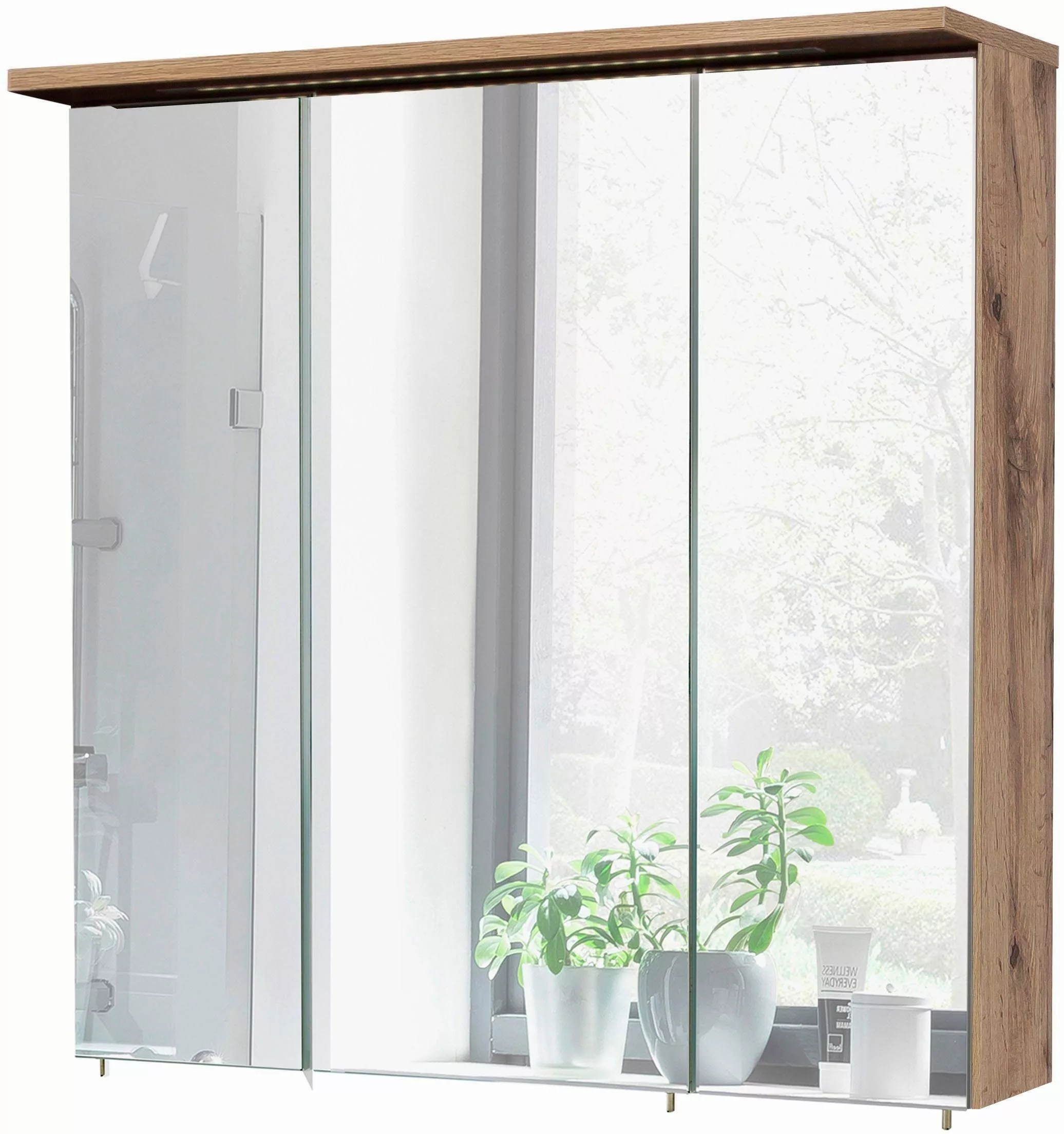 Schildmeyer Spiegelschrank "Profil", Breite 70 cm, 3-türig, LED-Beleuchtung günstig online kaufen