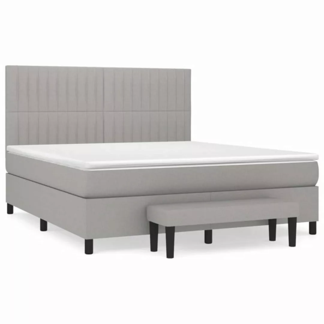 vidaXL Boxspringbett mit Matratze Hellgrau 180x200 cm Stoff1392975 günstig online kaufen