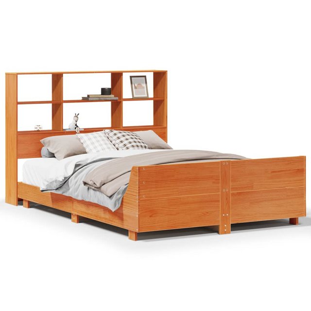 vidaXL Bett, Massivholzbett ohne Matratze Wachsbraun 140x190 cm Kiefernholz günstig online kaufen