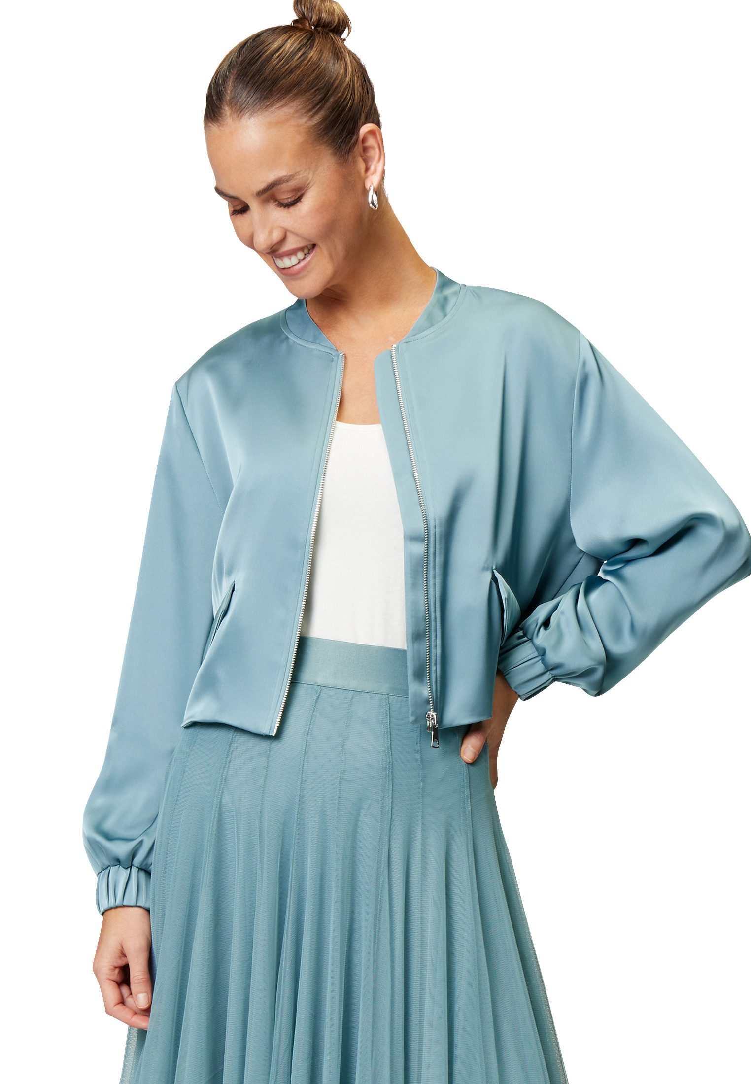 Zero Jackenblazer zero Satin-Jacke mit Klappentaschen günstig online kaufen