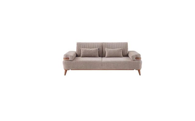 JVmoebel 3-Sitzer Designer Beiges 3-Sitzer Sofa Wohnzimmer Holzgestell Luxu günstig online kaufen