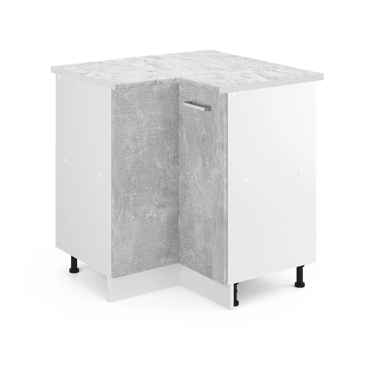 Vicco Eckunterschrank R-Line, Beton/Weiß, 75.6 cm, günstig online kaufen