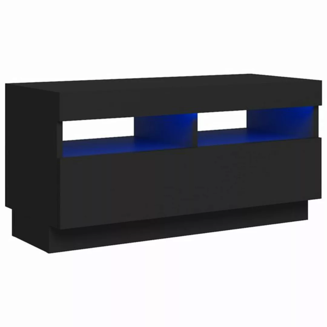 vidaXL TV-Schrank TV-Schrank mit LED Leuchten Schwarz 80x35x40 cm Lowboard günstig online kaufen