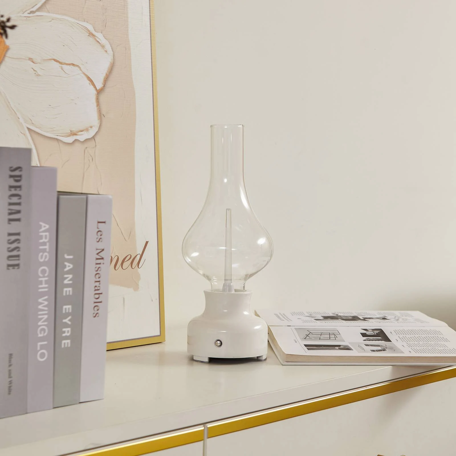 Lindby LED-Akkutischleuchte Maxentius, creme, Touchdimmer günstig online kaufen