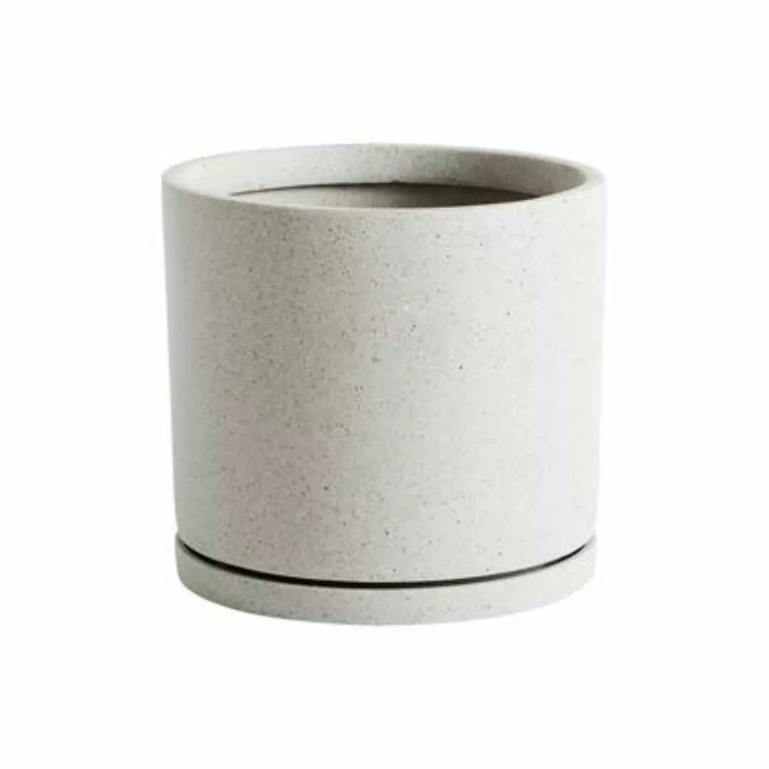Blumentopf XXL stein corian grau / Ø 24 x H 22 cm - Polystone / Integrierte günstig online kaufen
