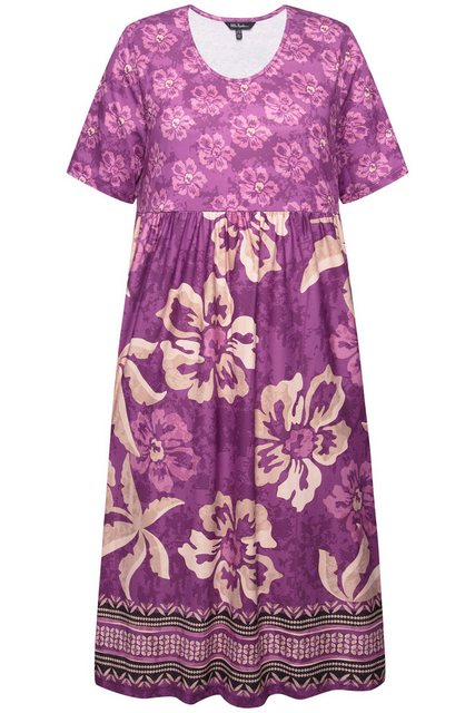 Ulla Popken Sommerkleid Jerseykleid A-Linie floraler Mustermix günstig online kaufen