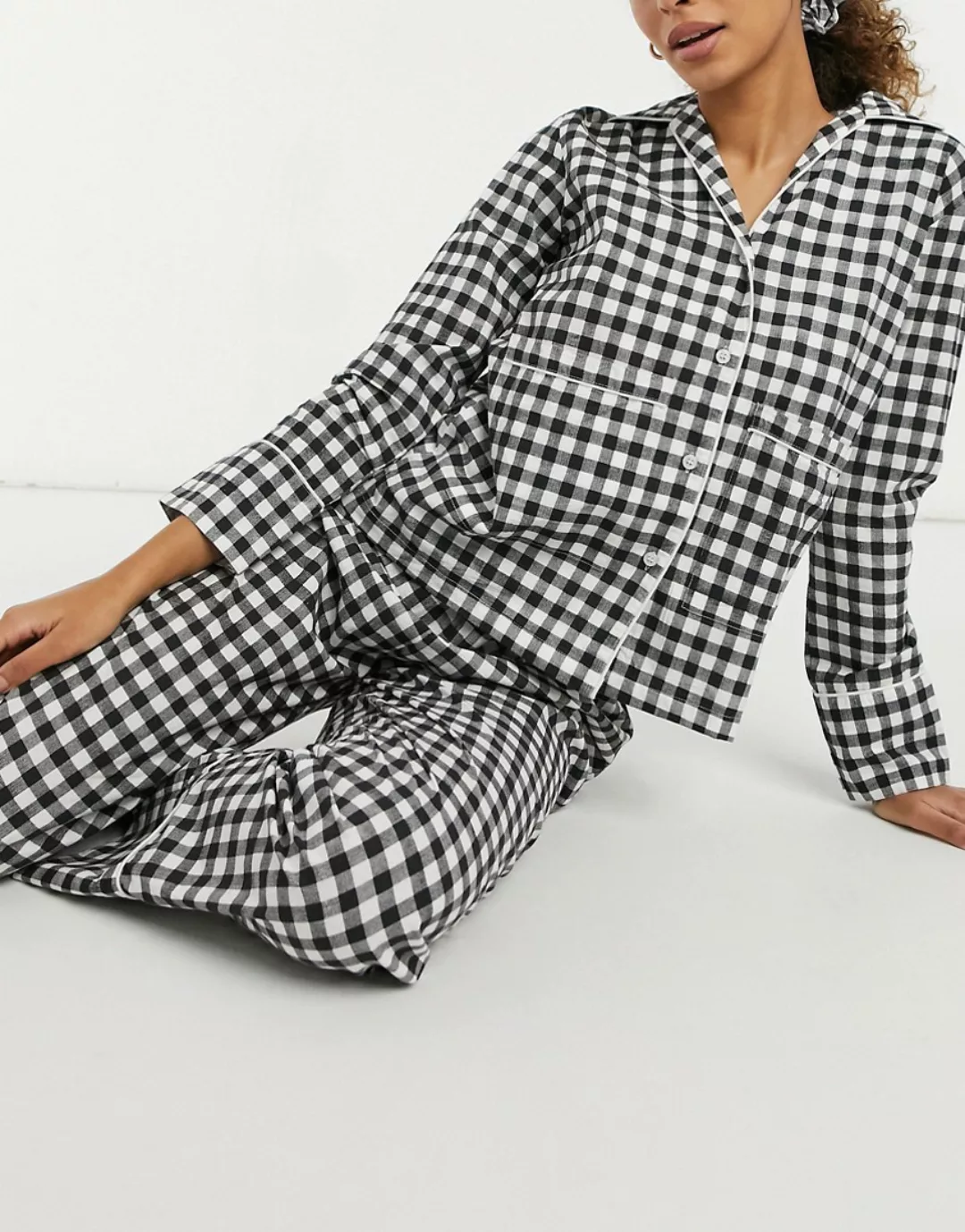 Daisy Street – Pyjama-Set mit langärmligem Oberteil, Hose und Haarband in K günstig online kaufen