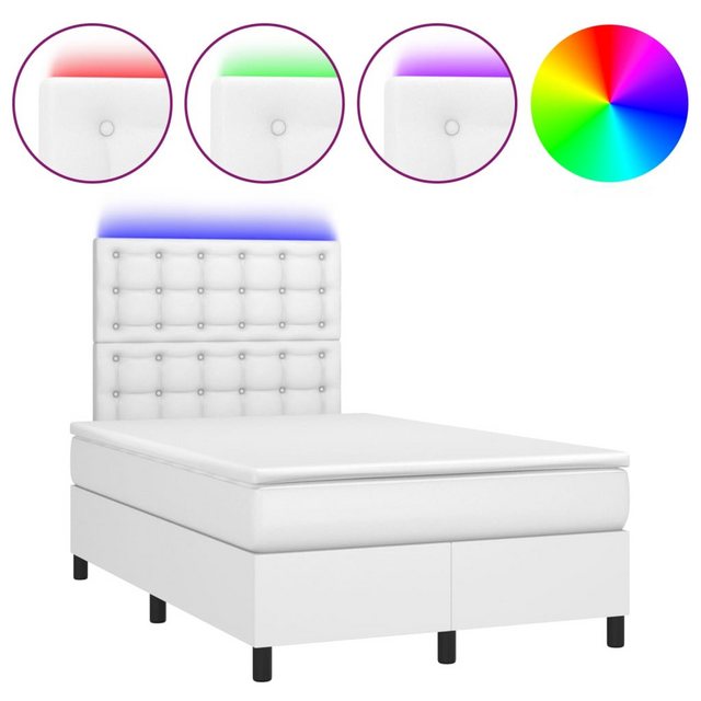 vidaXL Boxspringbett Boxspringbett mit Matratze & LED Kunstleder (120 x 200 günstig online kaufen