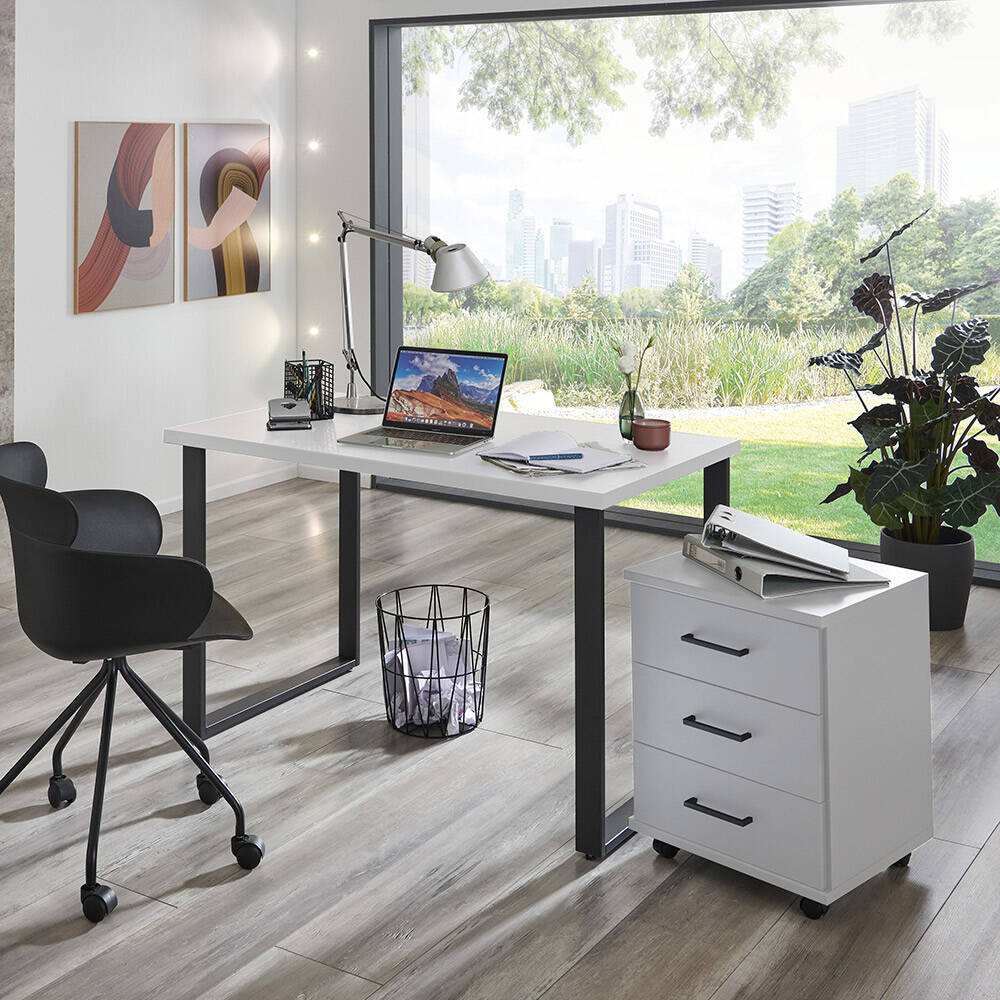 Büromöbel Set 2-teilig HILLSTON-43 mit 120cm Schreibtisch in weiß günstig online kaufen