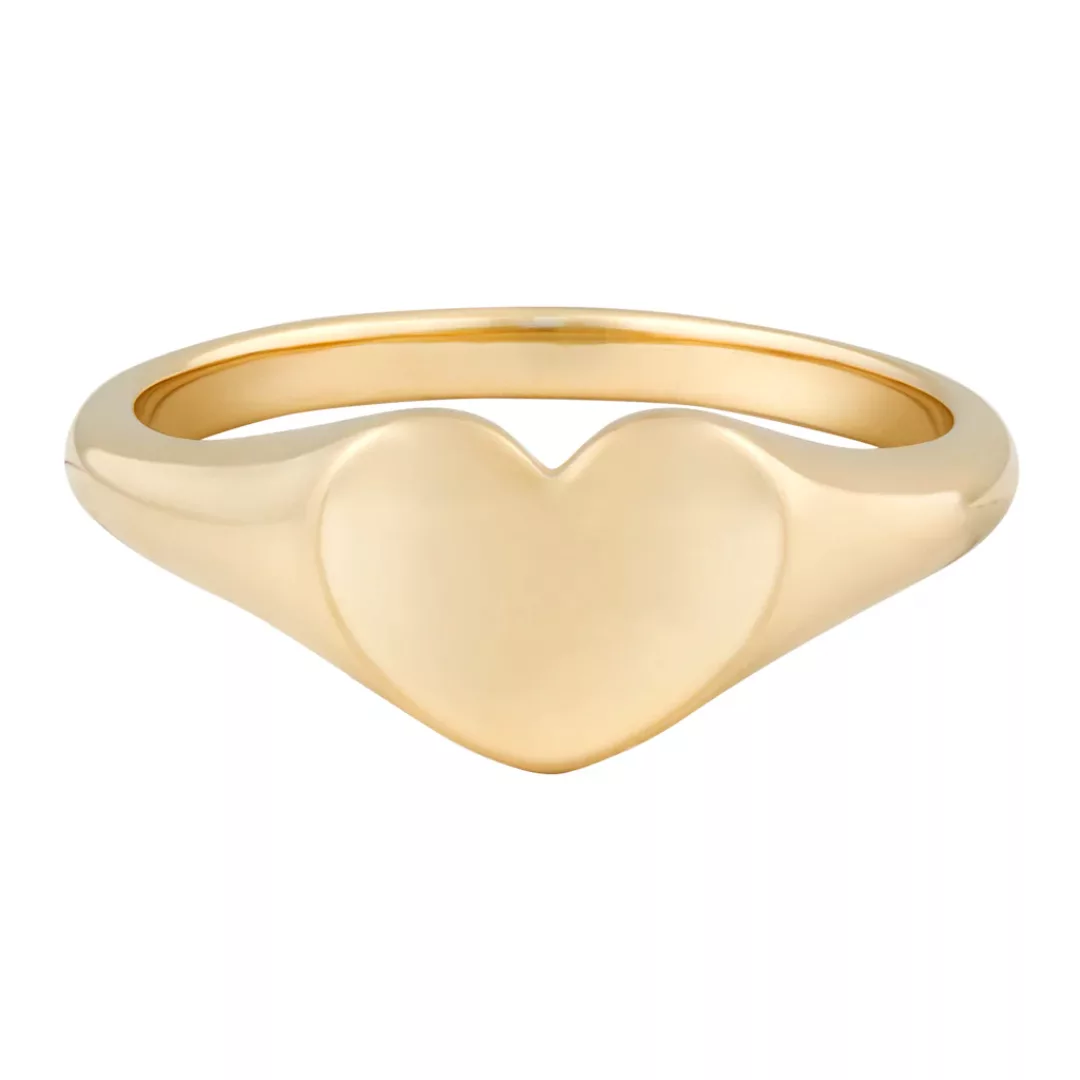 CAÏ Fingerring "Sterling Silber vergoldet Siegelring Herz" günstig online kaufen
