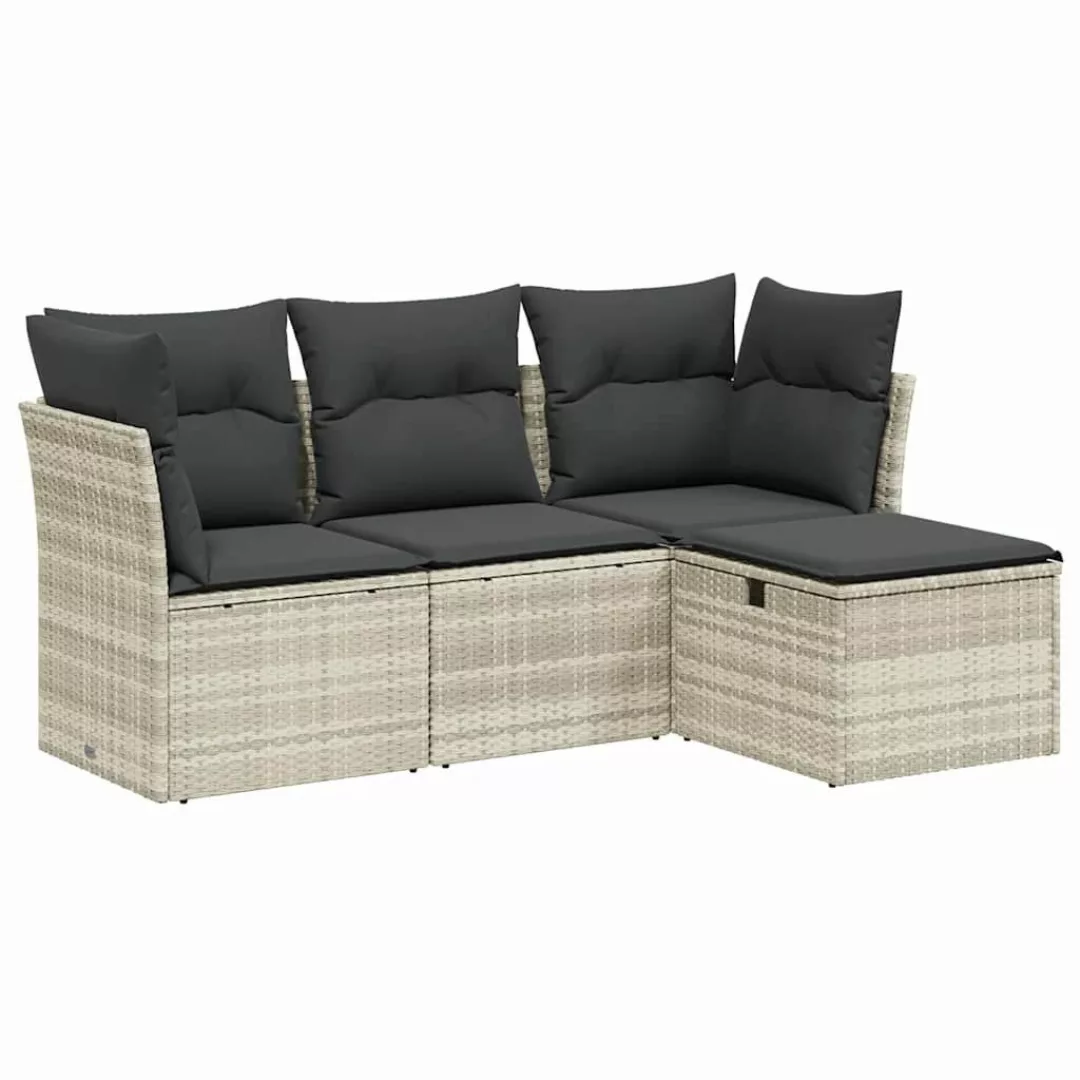 vidaXL Gartenlounge-Set 4-tlg. Garten-Sofagarnitur mit Kissen günstig online kaufen