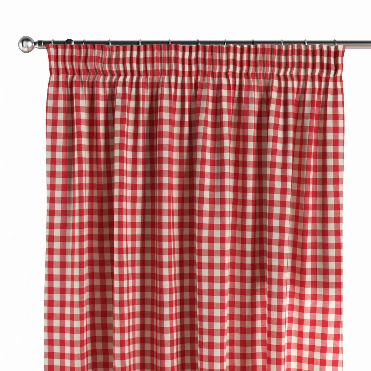 Vorhang mit Kräuselband, rot-ecru, Quadro (136-16) günstig online kaufen