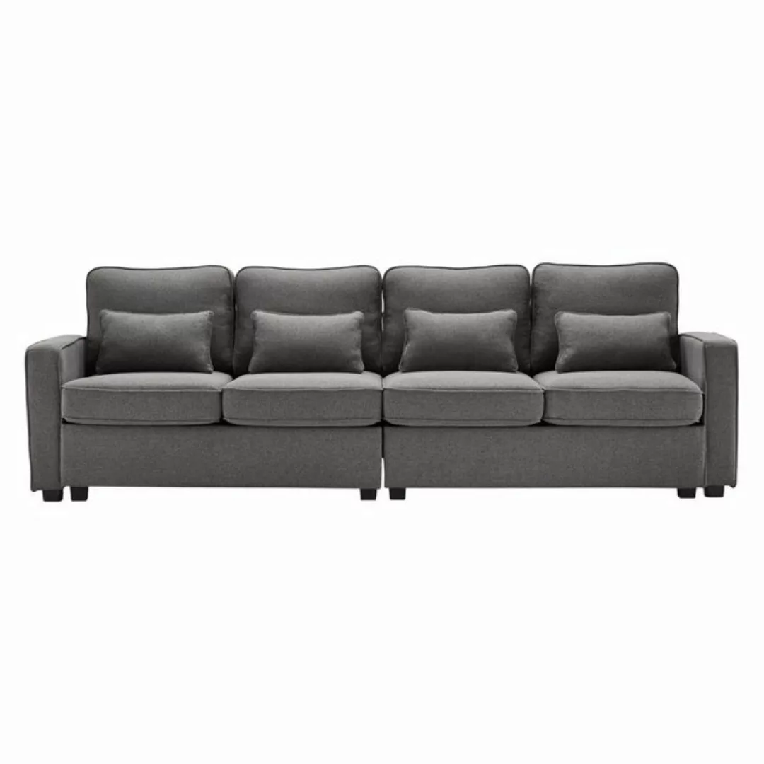 Gotagee 4-Sitzer 4-Sitzer-Sofastuhl Leinenstoff Polstersofa Wohnzimmersofa günstig online kaufen