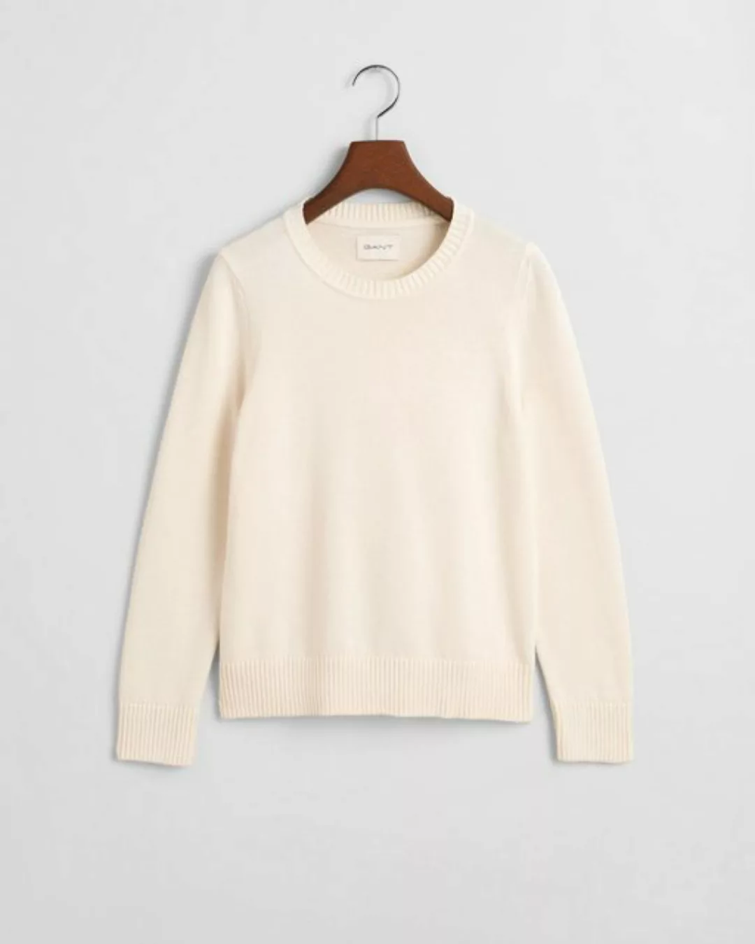 Gant Strickpullover CLASSIC COTTON C-NECK, CREAM günstig online kaufen