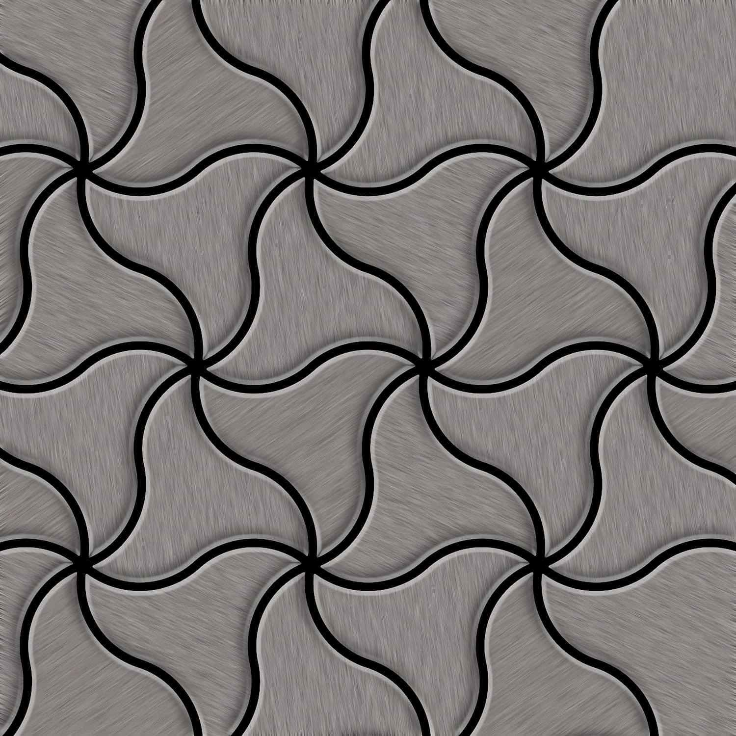 ALLOY Mosaik Fliese Massiv Metall Titan Gebürstet Dunkelgrau 1,6mm Stark Ni günstig online kaufen
