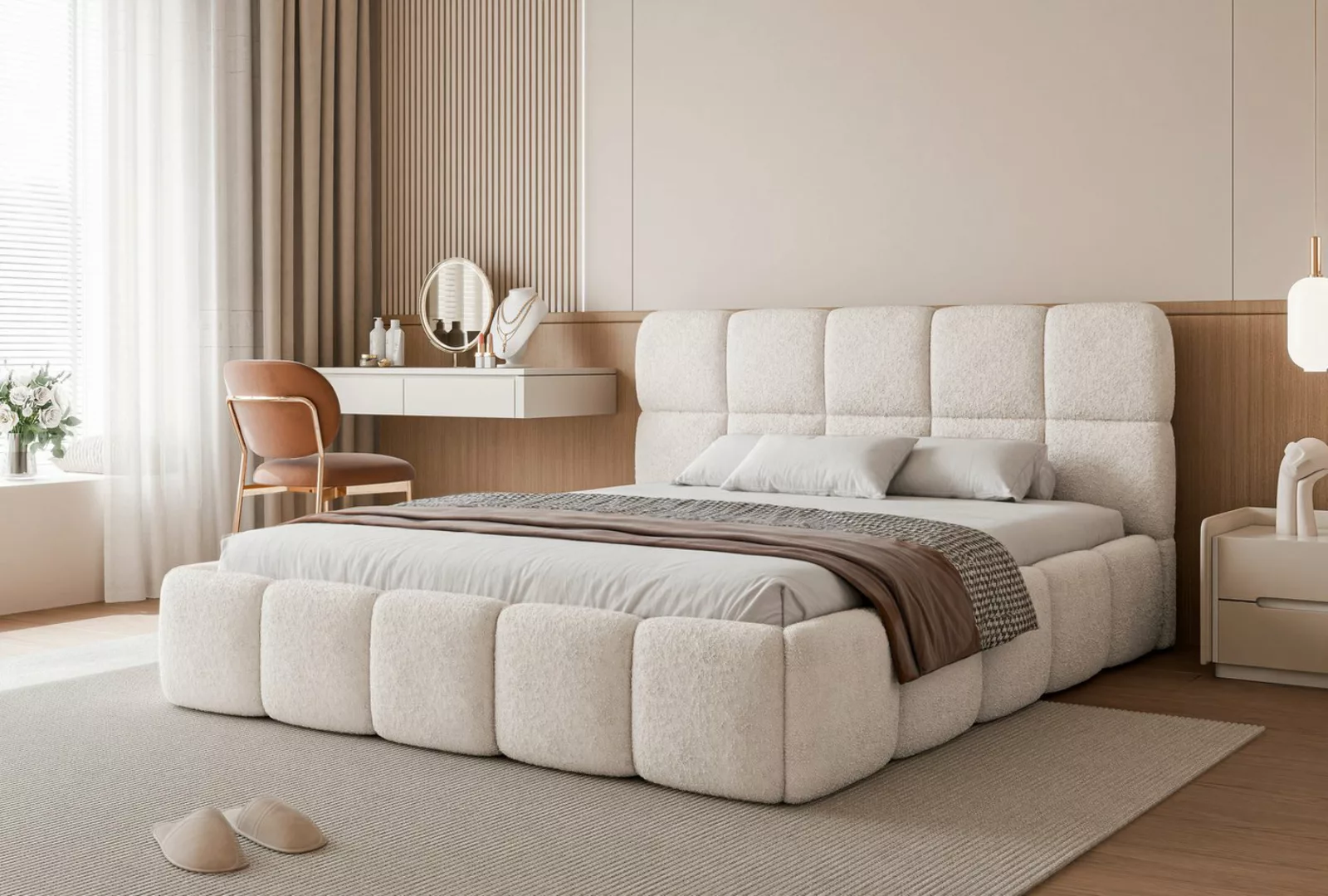 yourhouse24 Polsterbett Cloud Doppelbett Bettgestell Lattenrost mit Bettkas günstig online kaufen