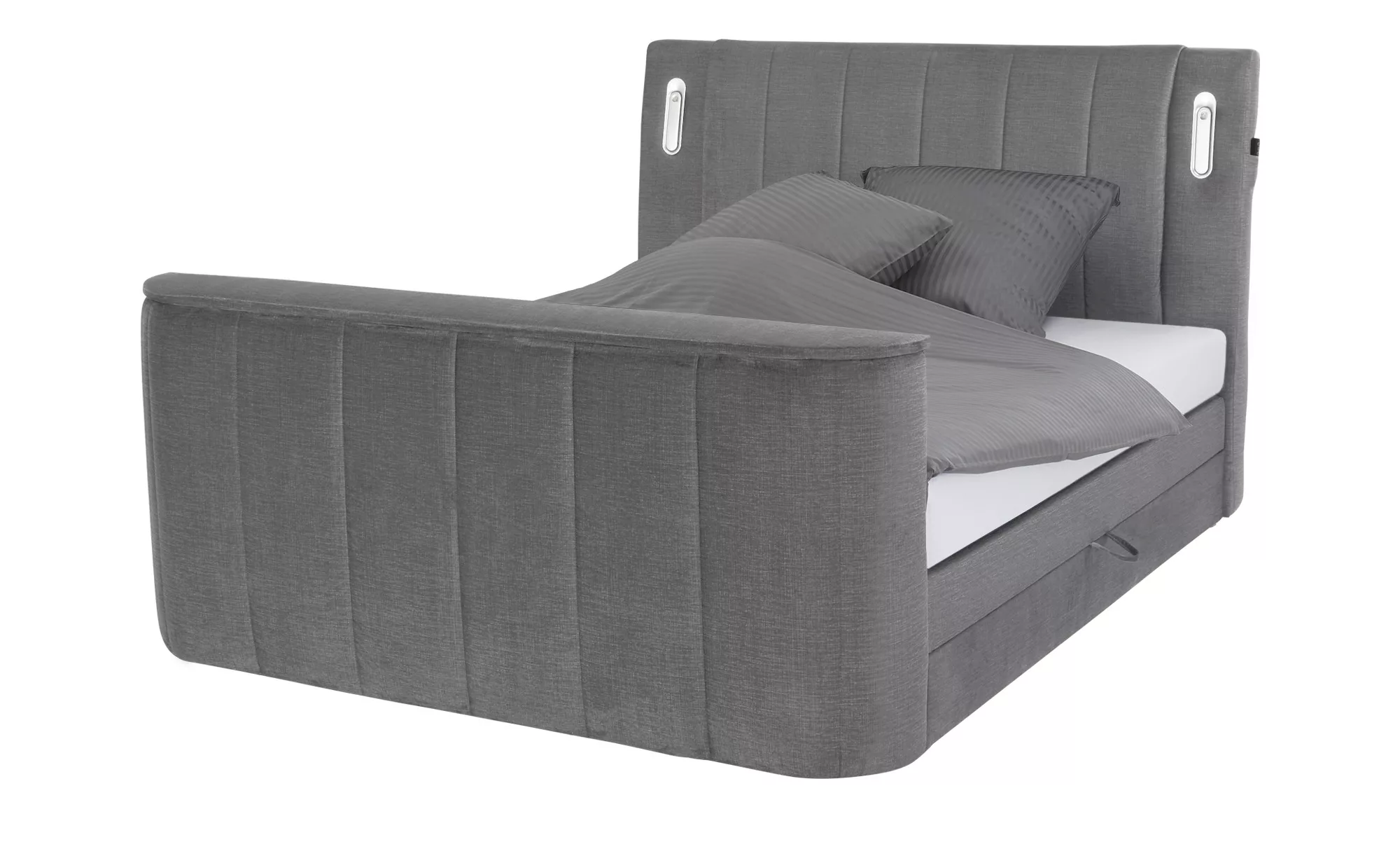 Boxspringbett  Hertfordshire ¦ grau ¦ Maße (cm): B: 186 H: 126 Betten > Box günstig online kaufen