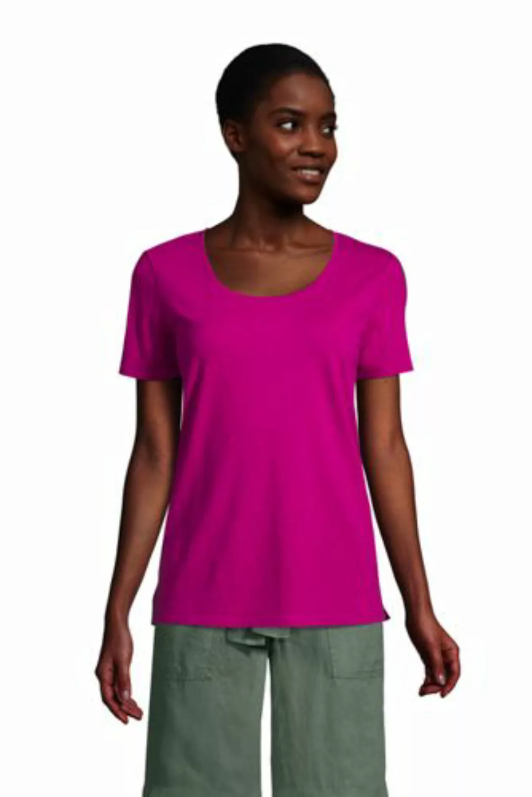 Shirt aus Leinenmix in Petite-Größe, Damen, Größe: M Petite, Lila, by Lands günstig online kaufen