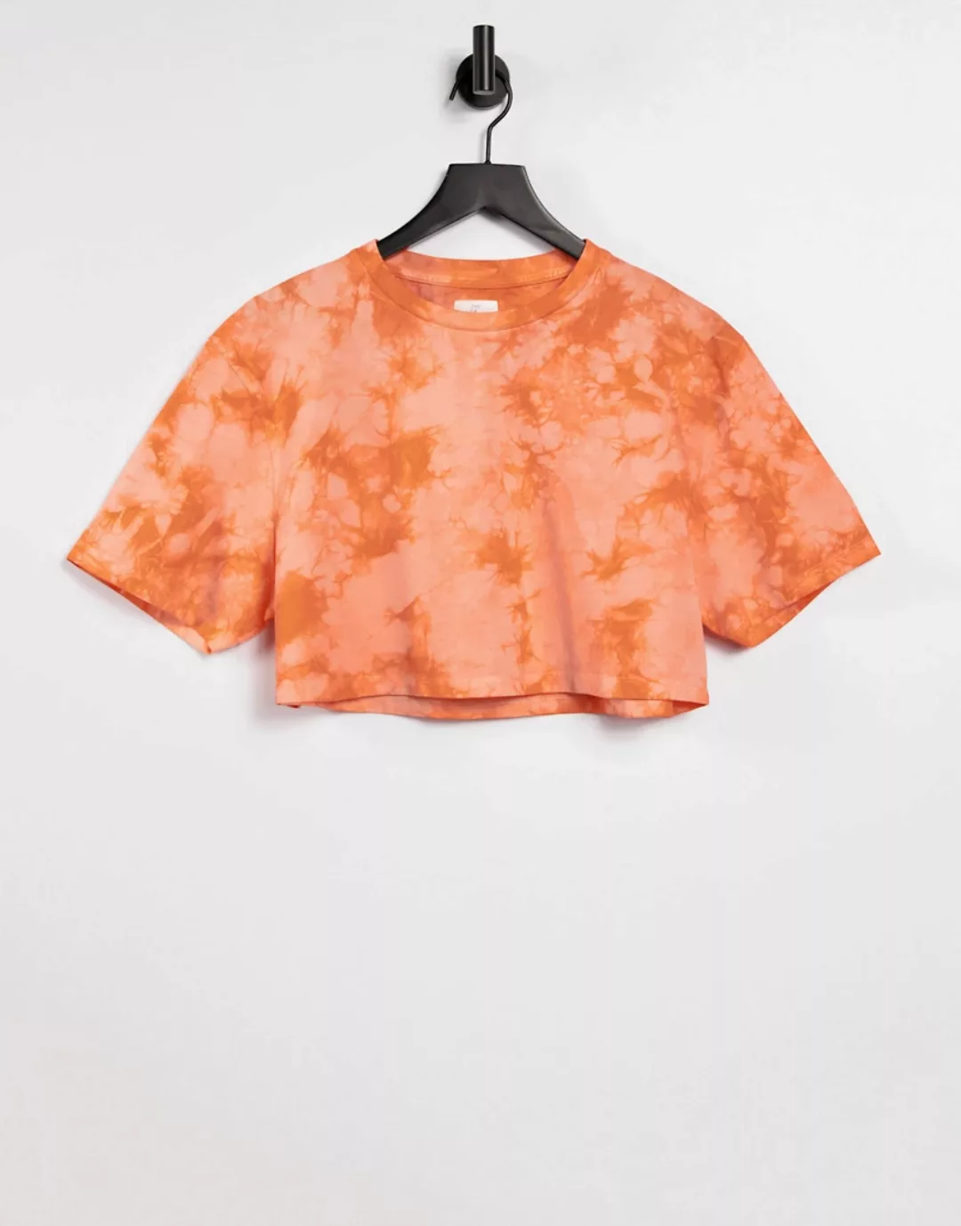 The Wellness Project – Lounge-T-Shirt mit Batikmuster in Orange günstig online kaufen