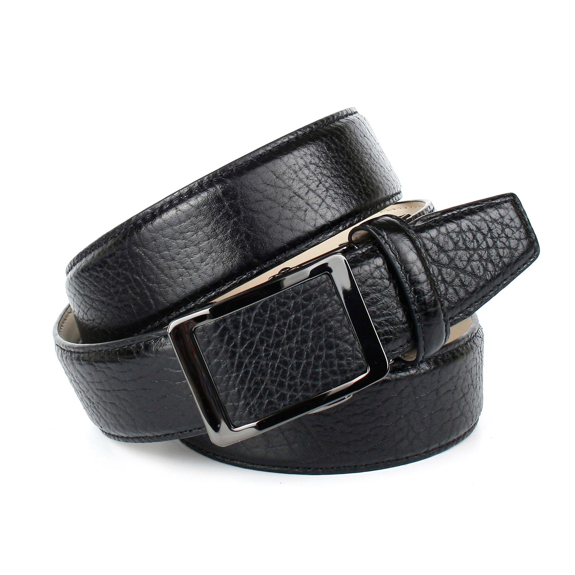 Anthoni Crown Ledergürtel, mit schwarzer glänzender Gürtelschließe günstig online kaufen