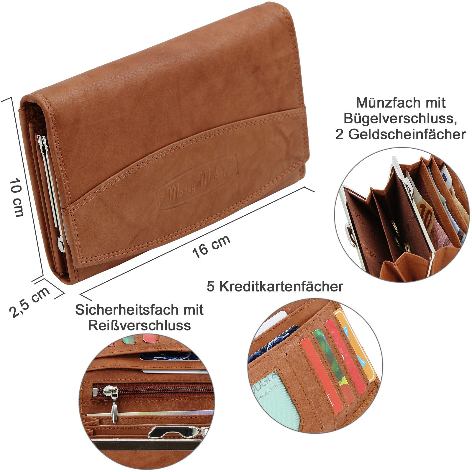 Money Maker Geldbörse - Damen Leder günstig online kaufen