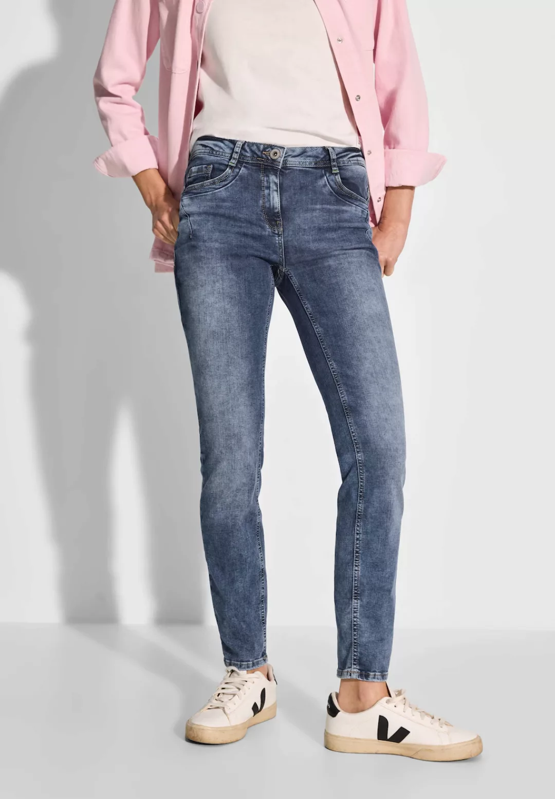 Cecil Slim-fit-Jeans, in dunkelblauer Waschung günstig online kaufen