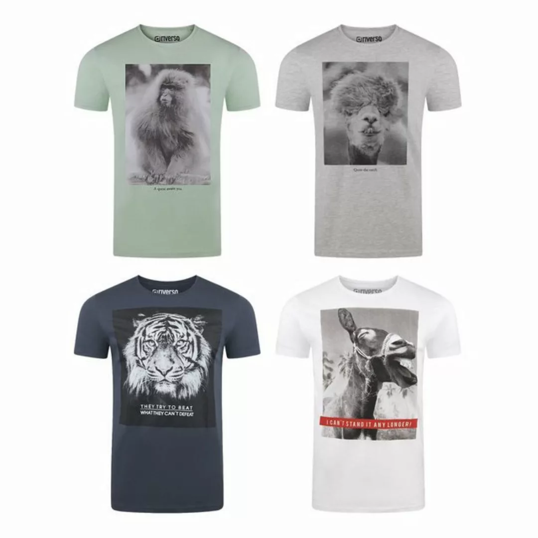 riverso Herren Rundhals T-Shirt RIVCharly Regular Fit 4er Pack günstig online kaufen