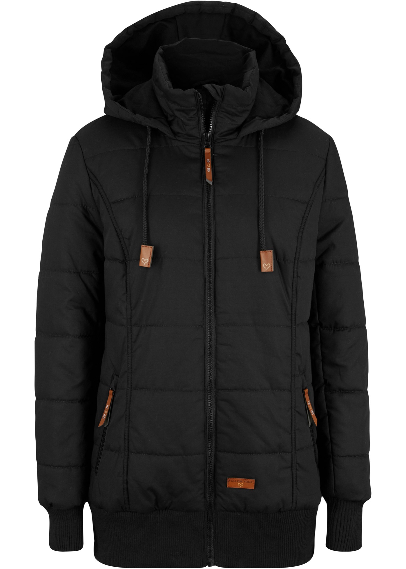 Outdoorjacke mit Lederimitat-Details günstig online kaufen