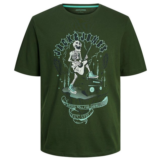 Jack & Jones Rundhalsshirt Jack&Jones XXL T-Shirt dunkelgrün Skullprint JJS günstig online kaufen