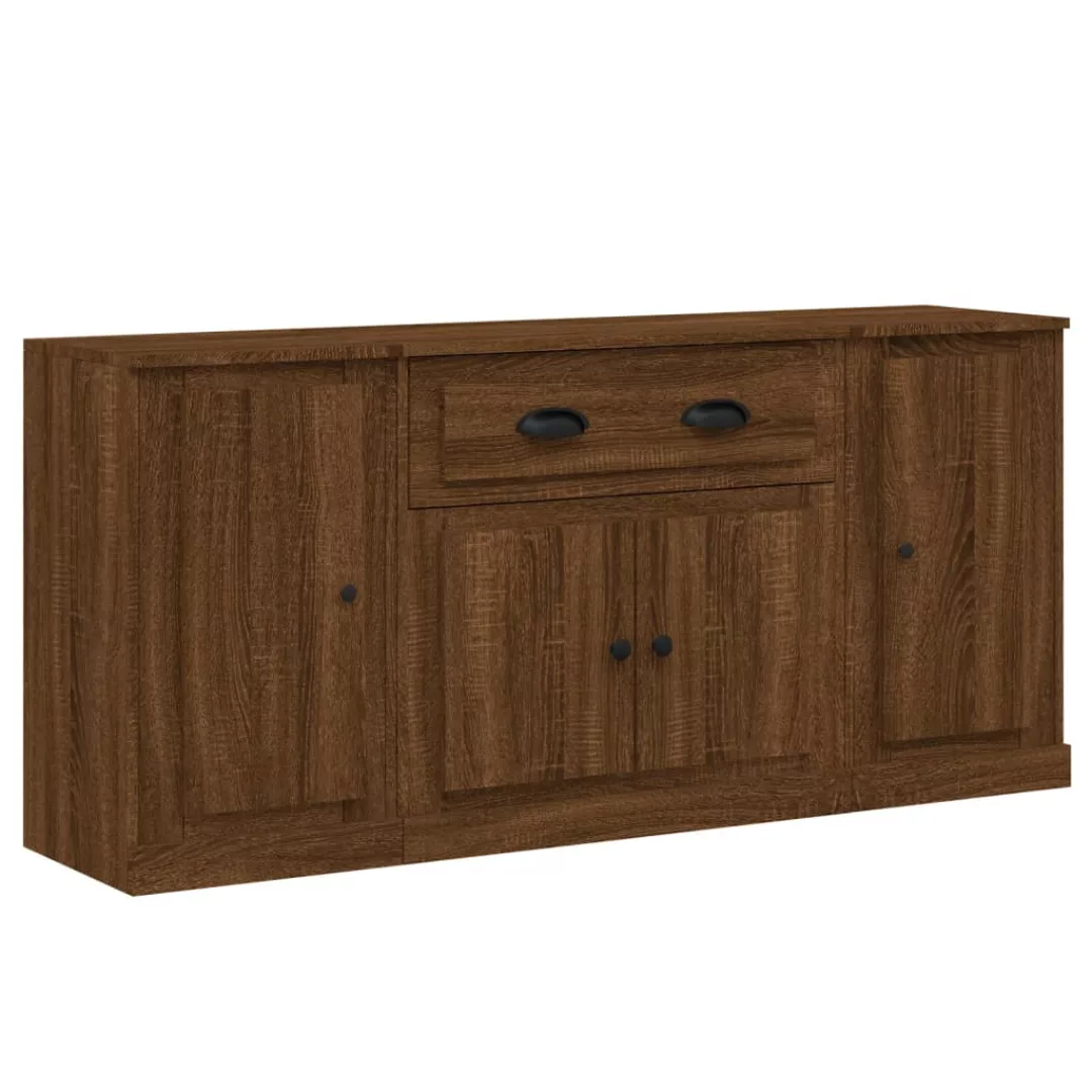 Vidaxl Sideboards 3 Stk. Braun Eichen-optik Holzwerkstoff günstig online kaufen