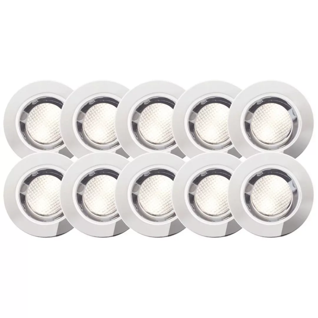 LED Einbauleuchtenset Cosa in Silber 10x 0,7W 350lm IP44 3000K günstig online kaufen