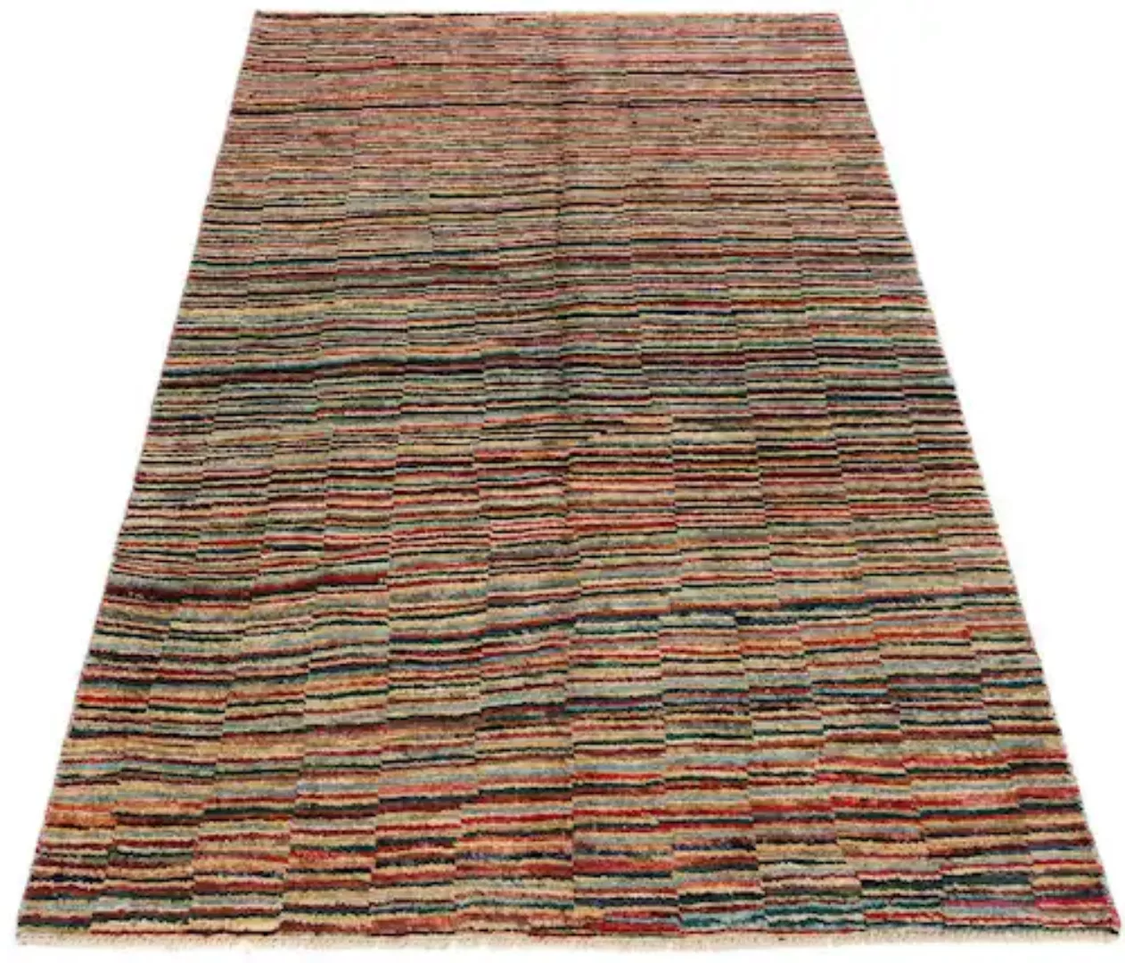 morgenland Wollteppich »Streifen Multicolore 180 x 114 cm«, rechteckig, Han günstig online kaufen