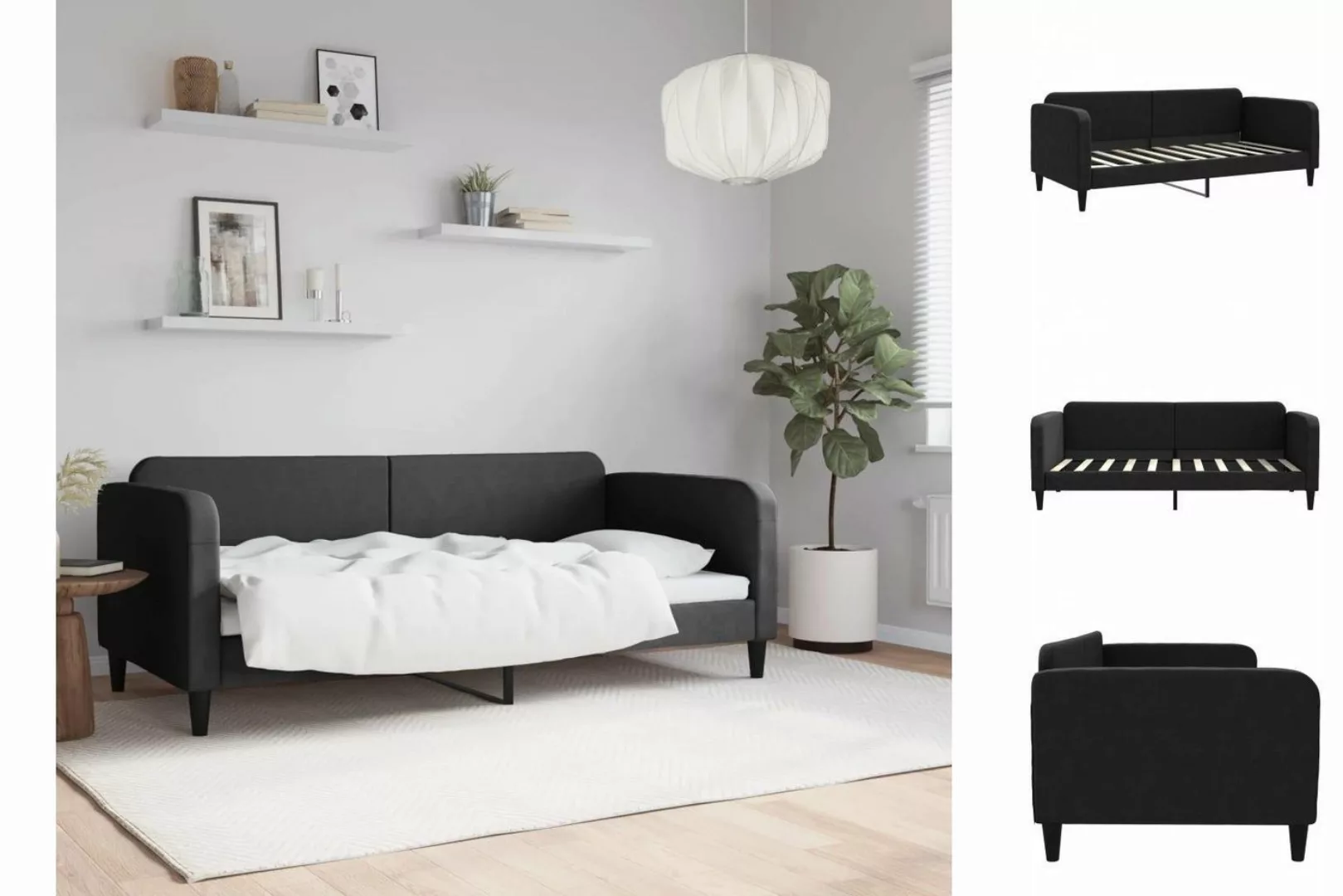 vidaXL Gästebett Tagesbett Schwarz 90x190 cm Stoff Gästebett Gästecouch Gäs günstig online kaufen