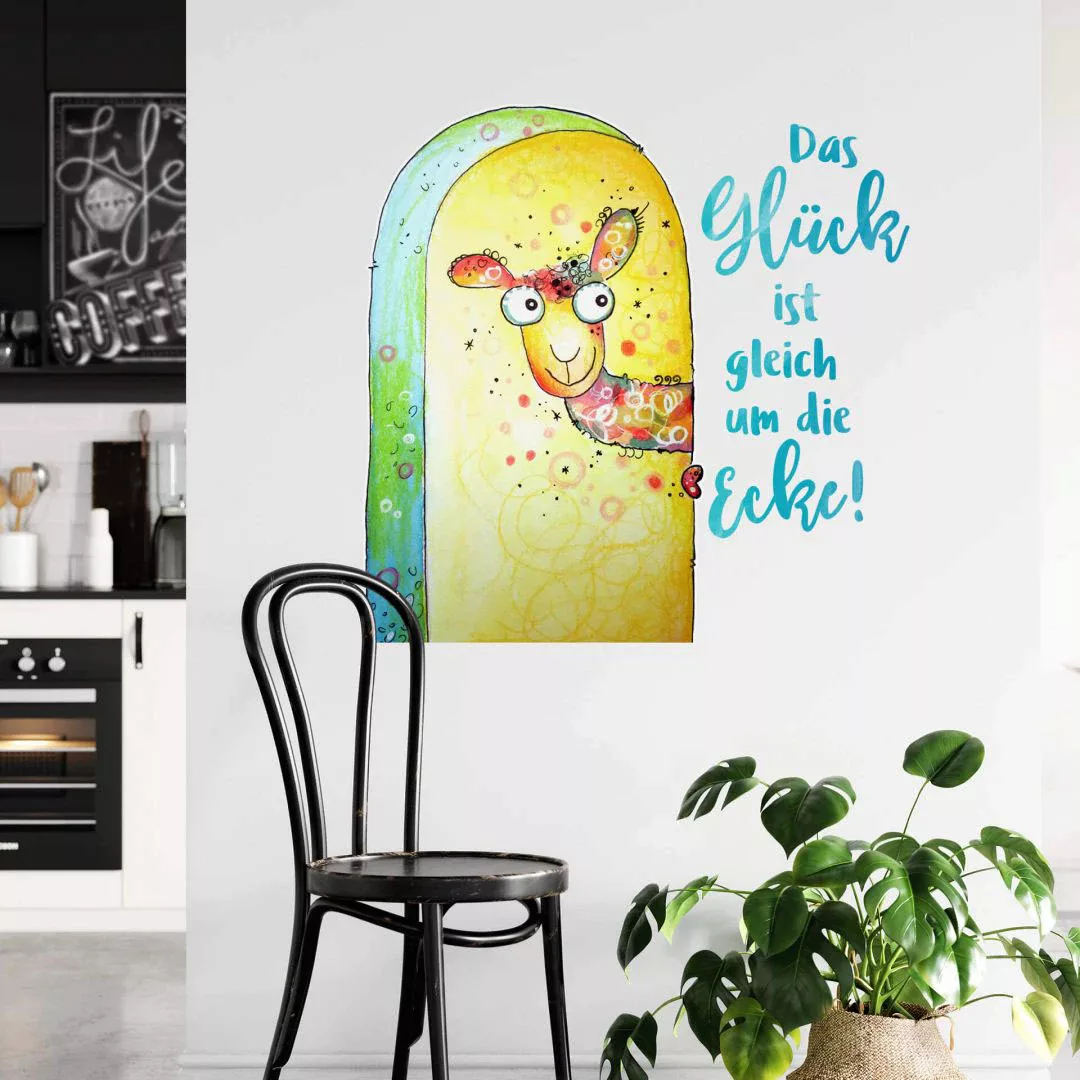 Wall-Art Wandtattoo "Glück ist gleich um die Ecke", (1 St.), selbstklebend, günstig online kaufen