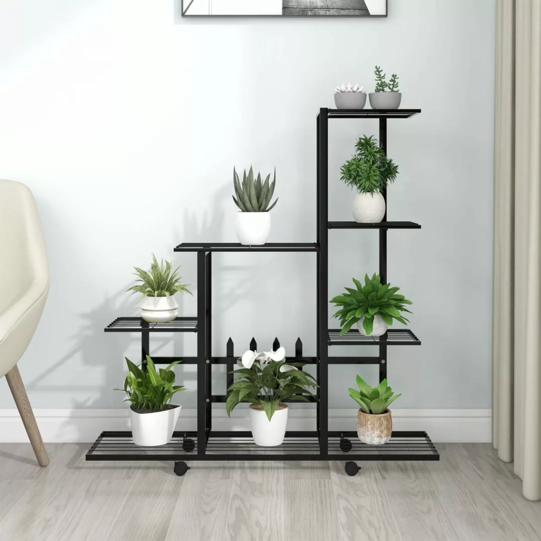 Blumenstender Auf Rollen 94,5x25x92,5 Cm Schwarz Metall günstig online kaufen