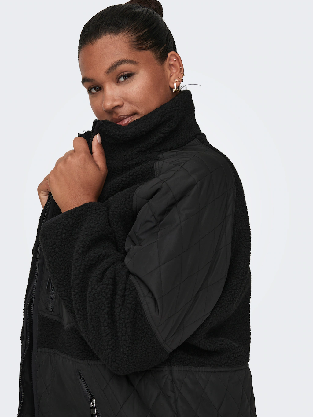 ONLY CARMAKOMA Steppmantel "CAROHIO QUILT MIX FLEECE JACKET CC OTW", im Mat günstig online kaufen
