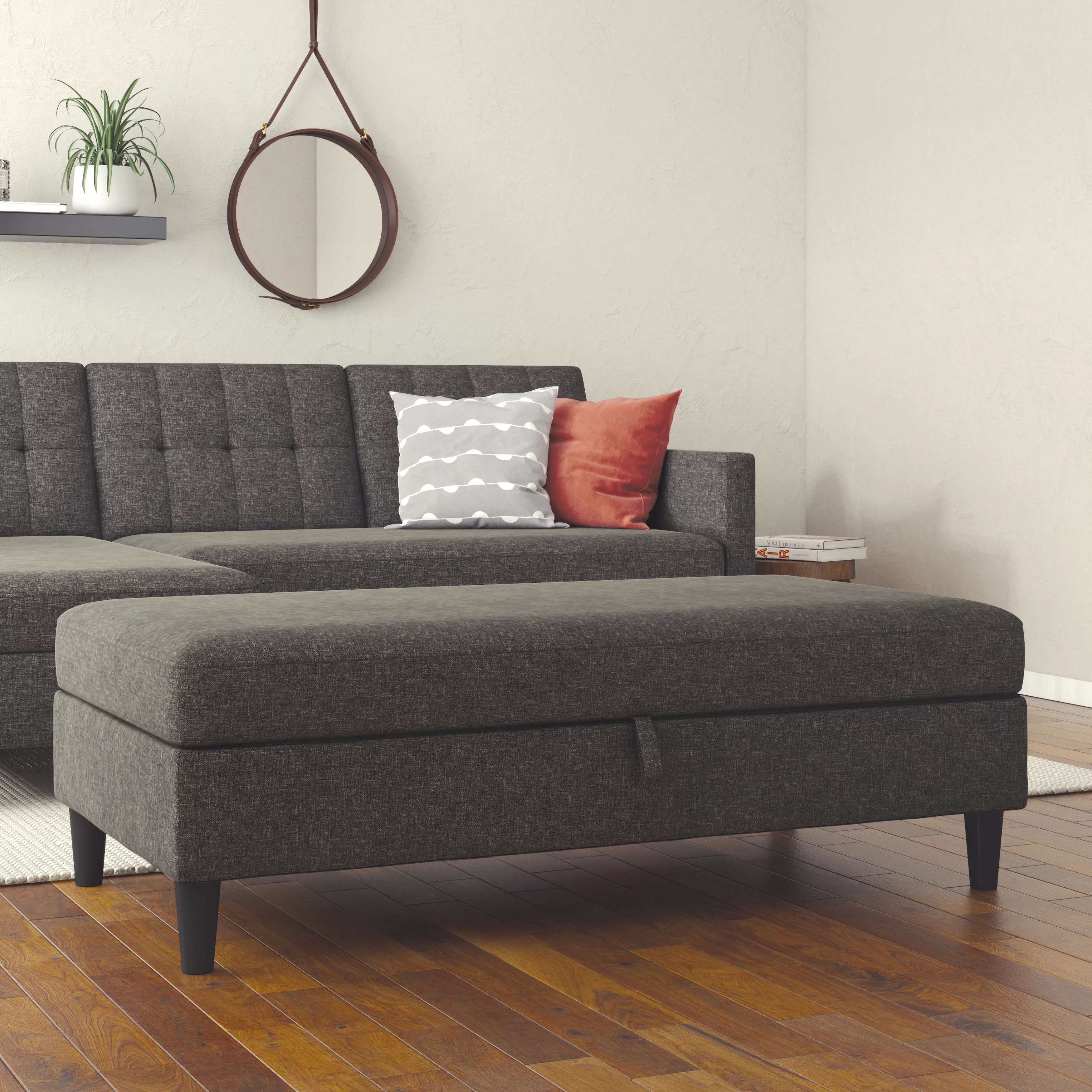 Dorel Home Ecksofa Hartford II, mit Bettfunktion und Stauraum, Recamiere be günstig online kaufen