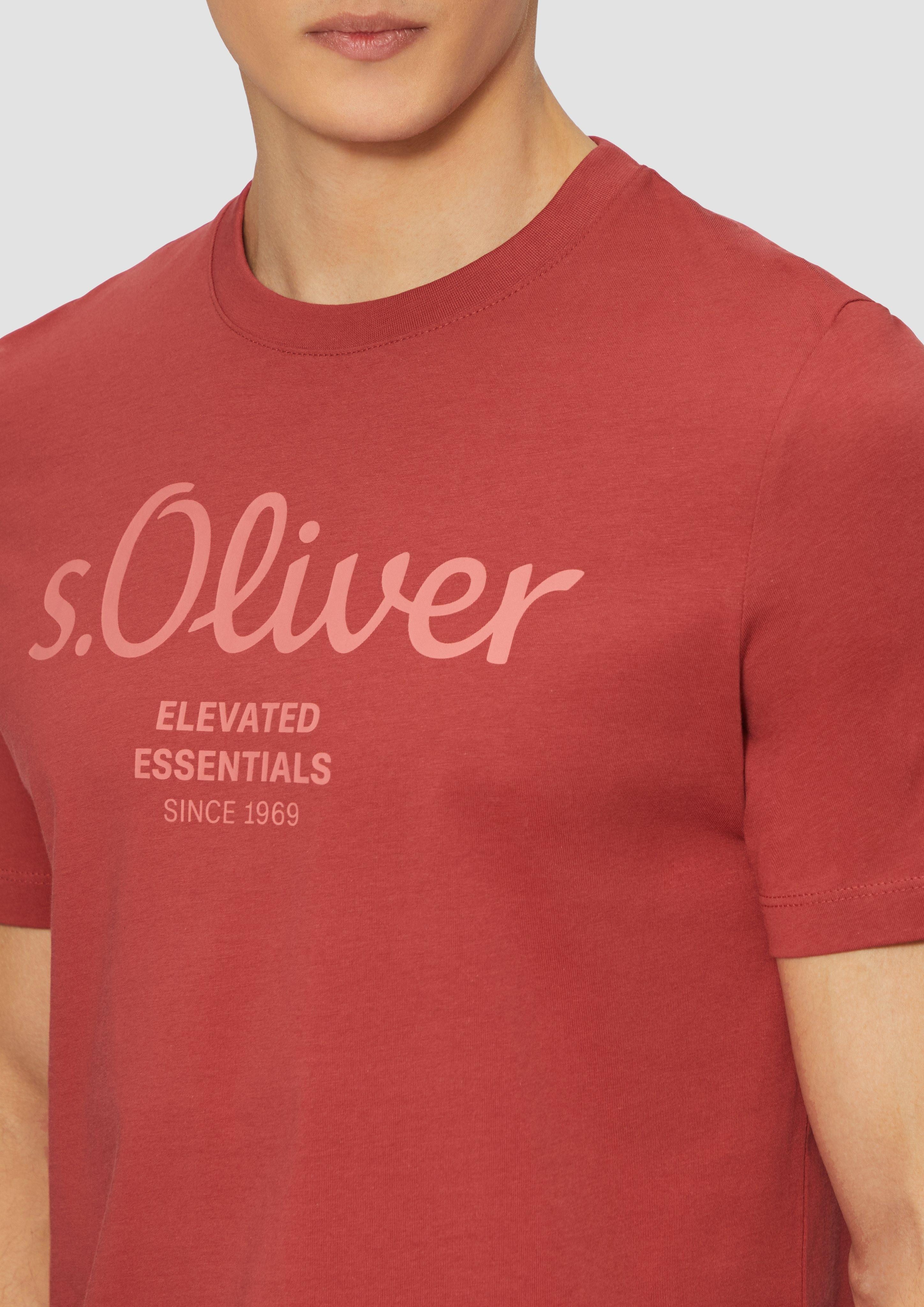 s.Oliver Kurzarmshirt T-Shirt mit Logo-Print Artwork günstig online kaufen