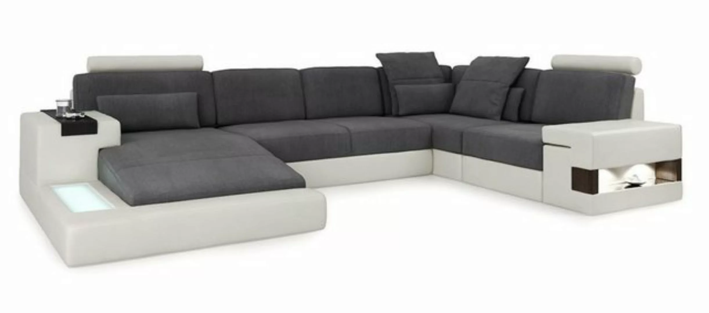 Xlmoebel Ecksofa Sofa mit Stoffbezug in U-Form in Grau, Eckcouch, Wohnlands günstig online kaufen