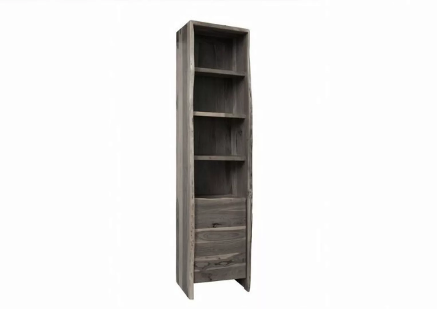 Massivmoebel24 Dreh-/Schwebetürenschrank (Hochschrank Akazie 45x36x185 grau günstig online kaufen