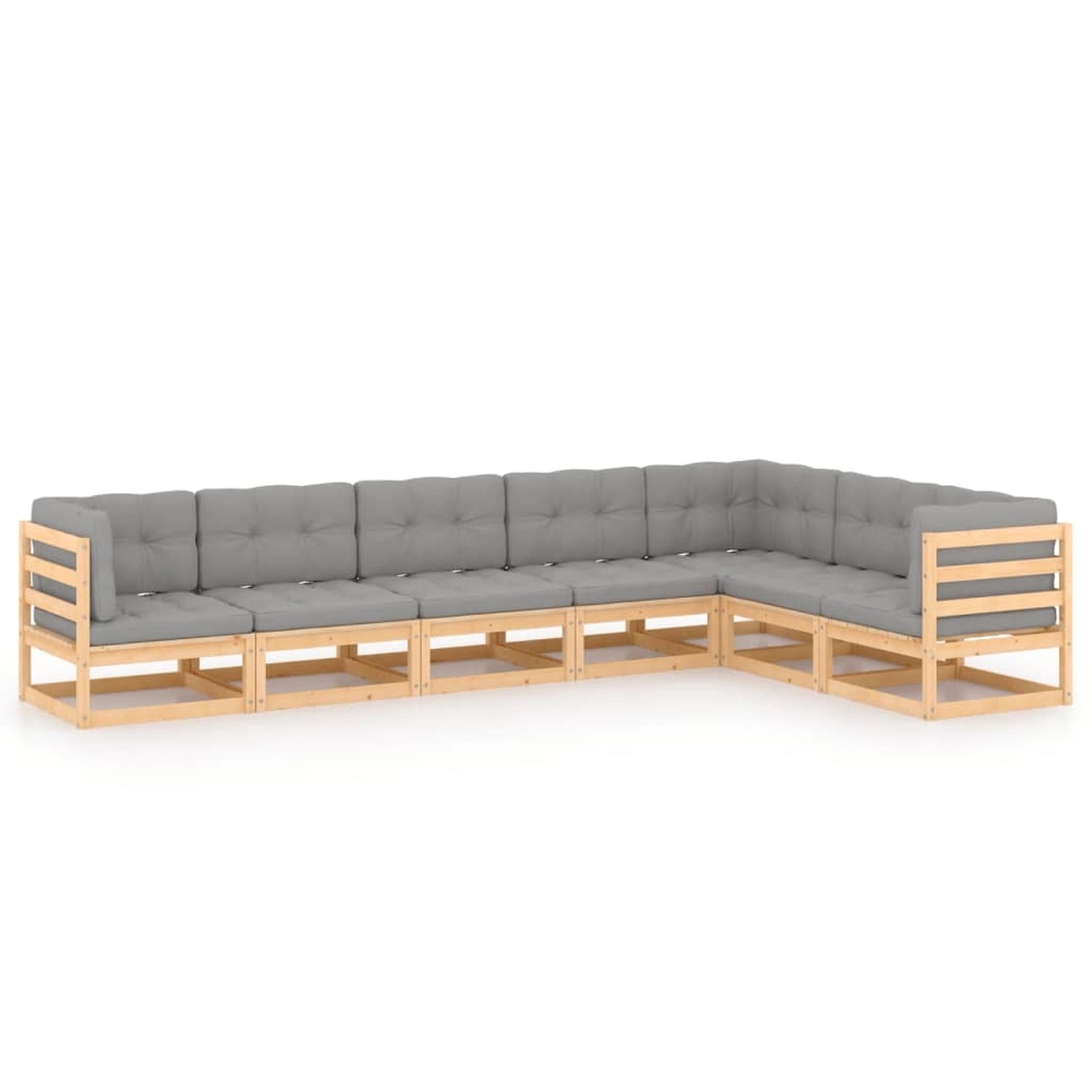 7-tlg. Garten-lounge-set Mit Kissen Kiefer Massivholz günstig online kaufen