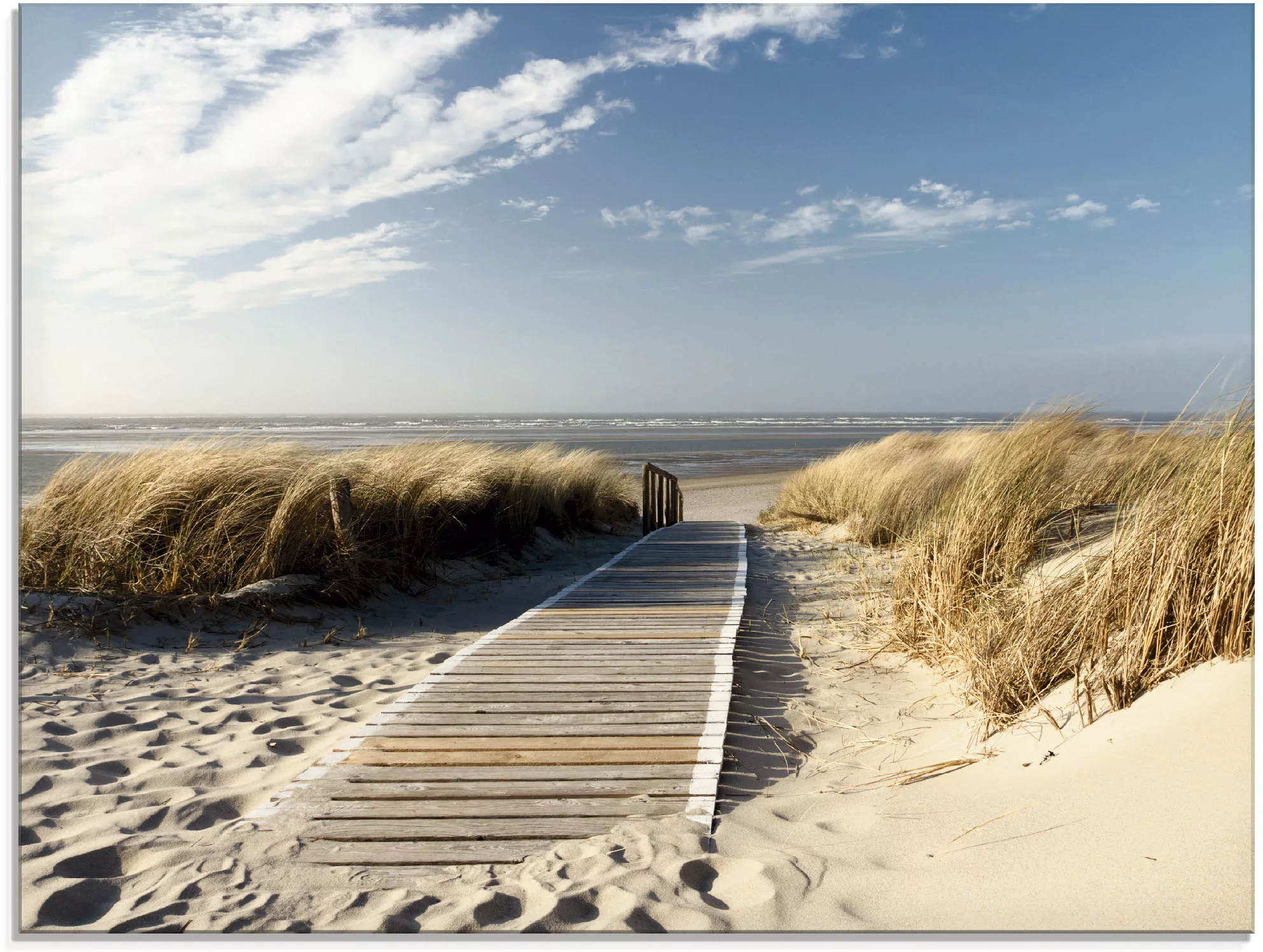 Artland Glasbild "Nordseestrand auf Langeoog - Steg", Strand, (1 St.), in v günstig online kaufen