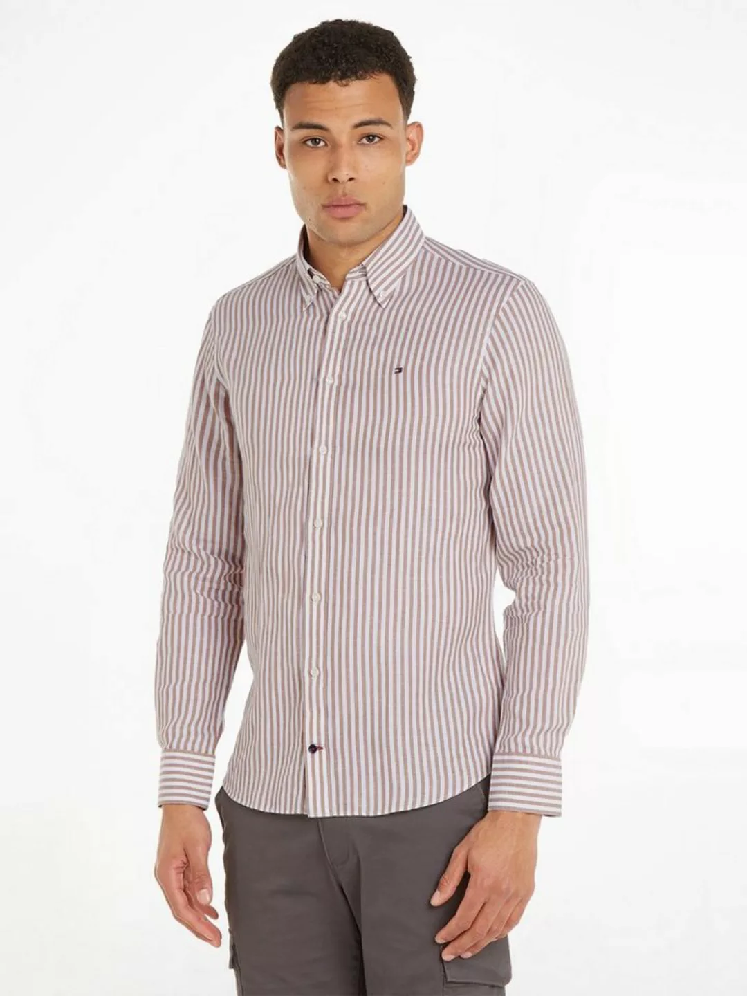 Tommy Hilfiger Langarmhemd CL W-COTTON LINEN STRIPE SHIRT modisch gestreift günstig online kaufen