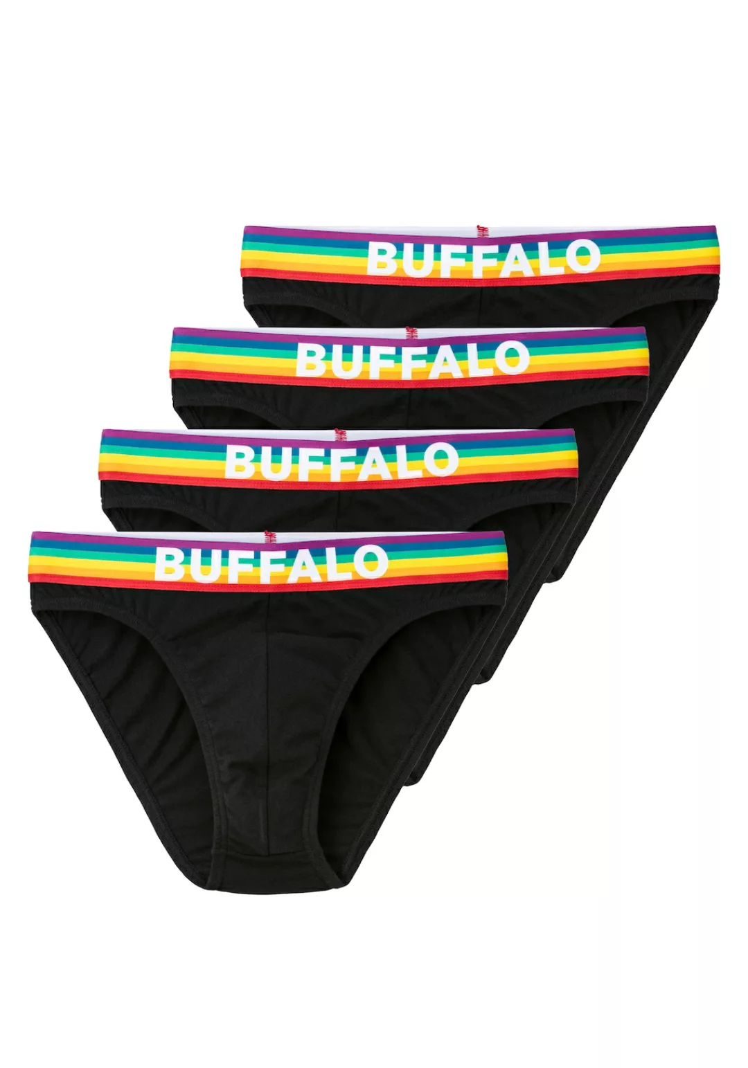 Buffalo Slip "PRIDE", (Packung, 4 St.), Minislip mit Webbund in Regenbogenf günstig online kaufen