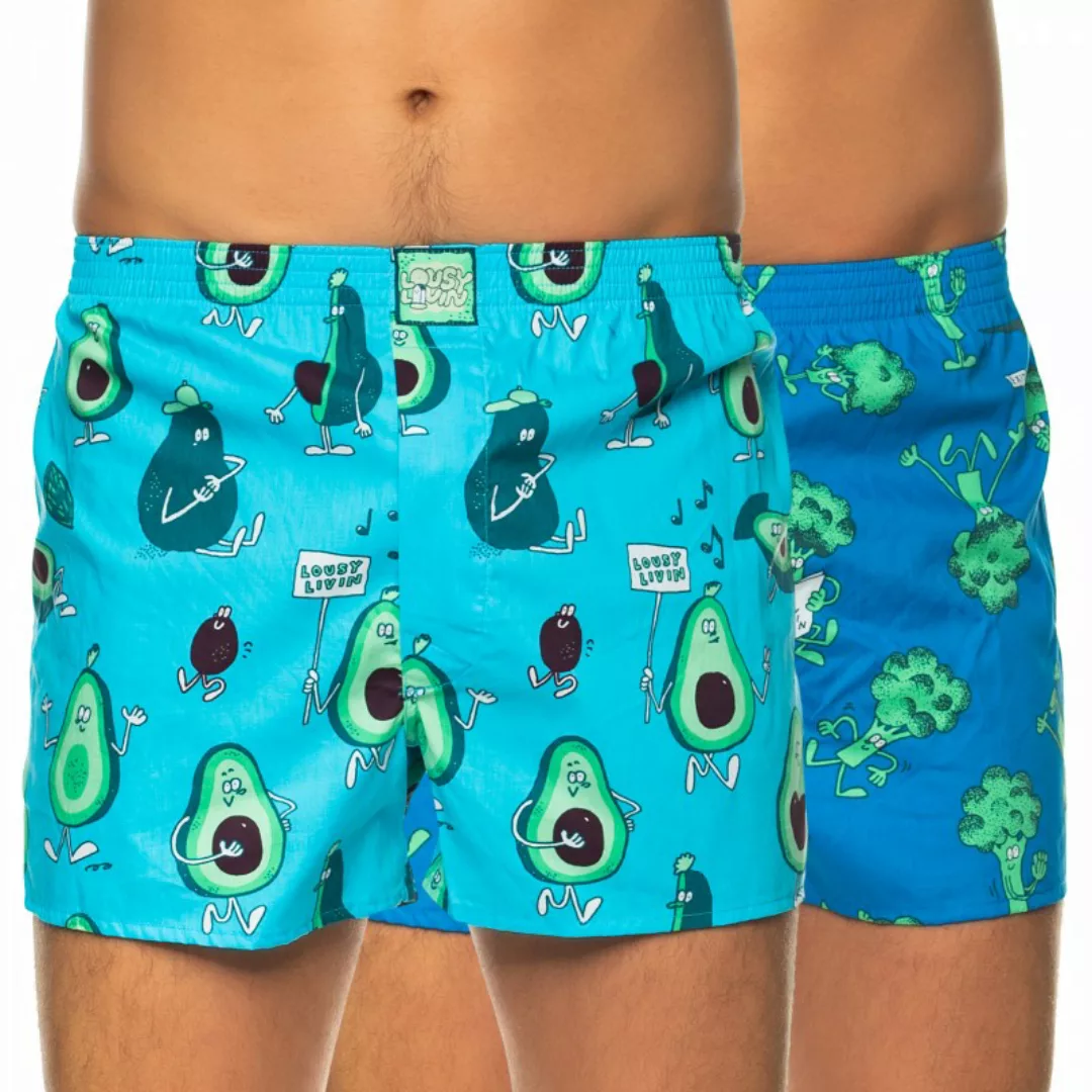 Lousy Livin Boxershorts "2 Pack Avocado & Broccoli", (2 St.), Locker geschn günstig online kaufen