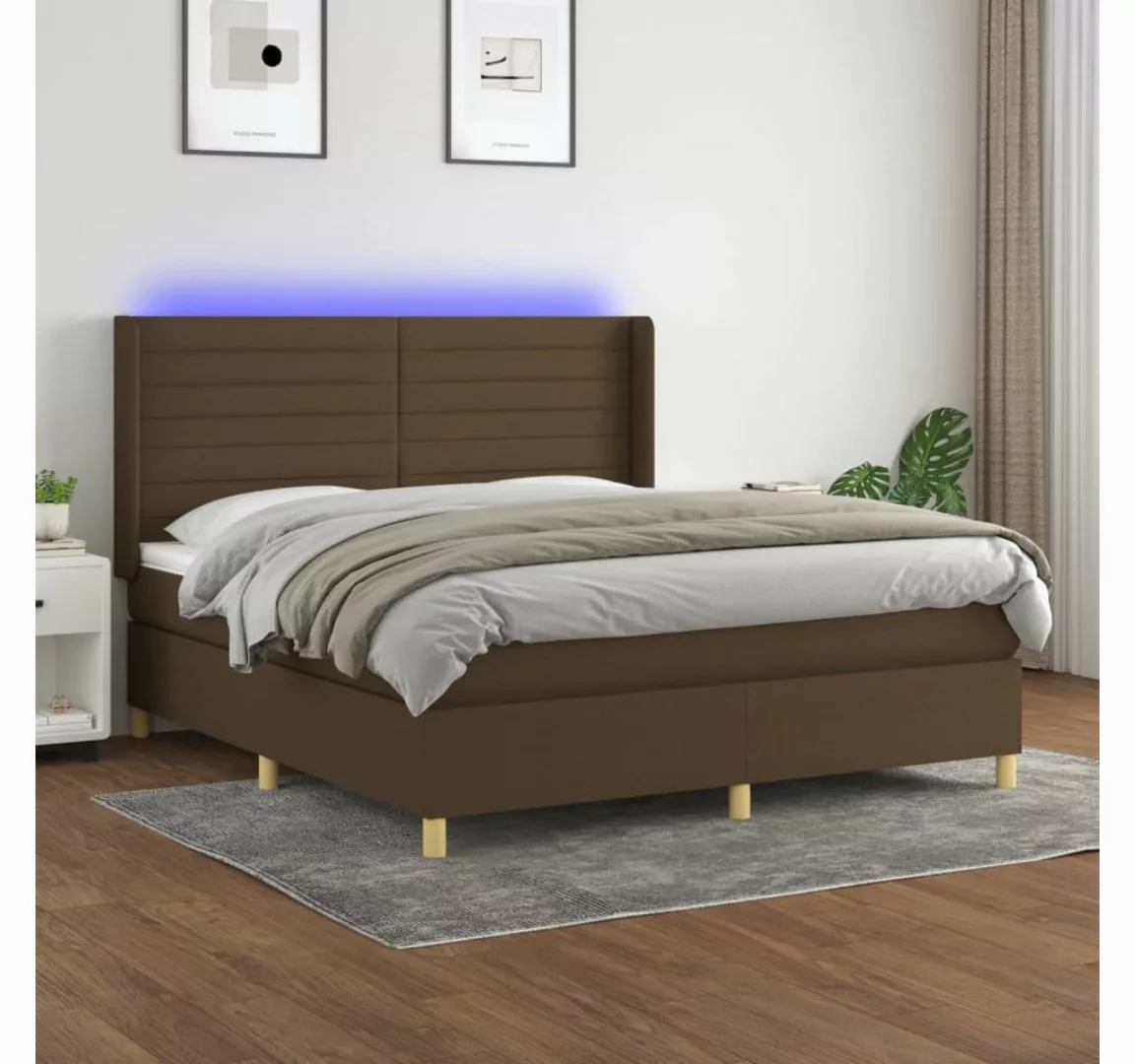 vidaXL Boxspringbett Bett Boxspringbett mit Matratze und LED Stoff (180 x 2 günstig online kaufen