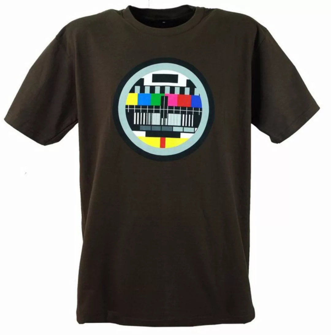 Guru-Shop T-Shirt Fun Retro Art T-Shirt `Testbild` - braun alternative Bekl günstig online kaufen