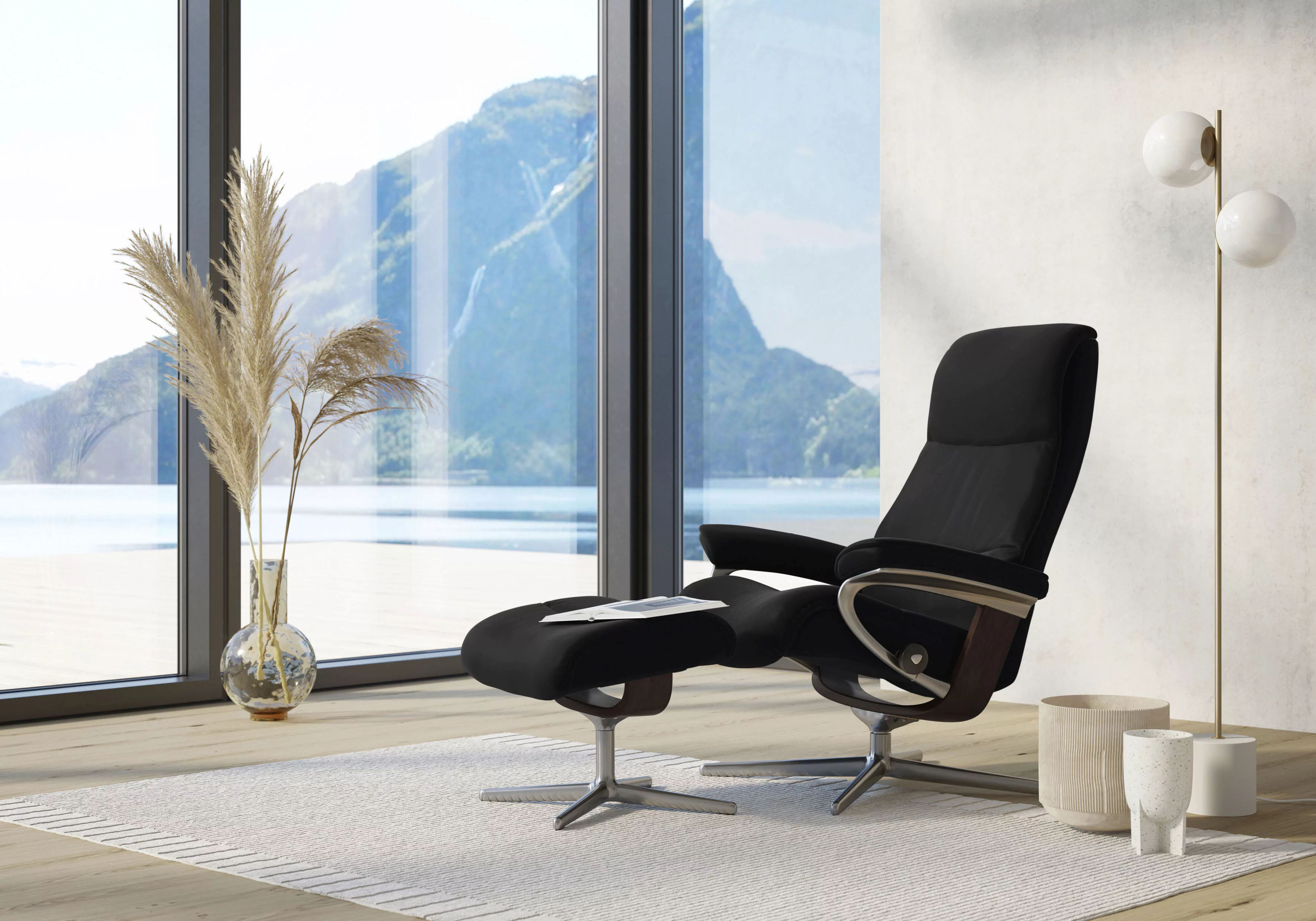 Stressless Fußhocker "View", mit Cross Base, Größe S, M & L, Holzakzent Bra günstig online kaufen