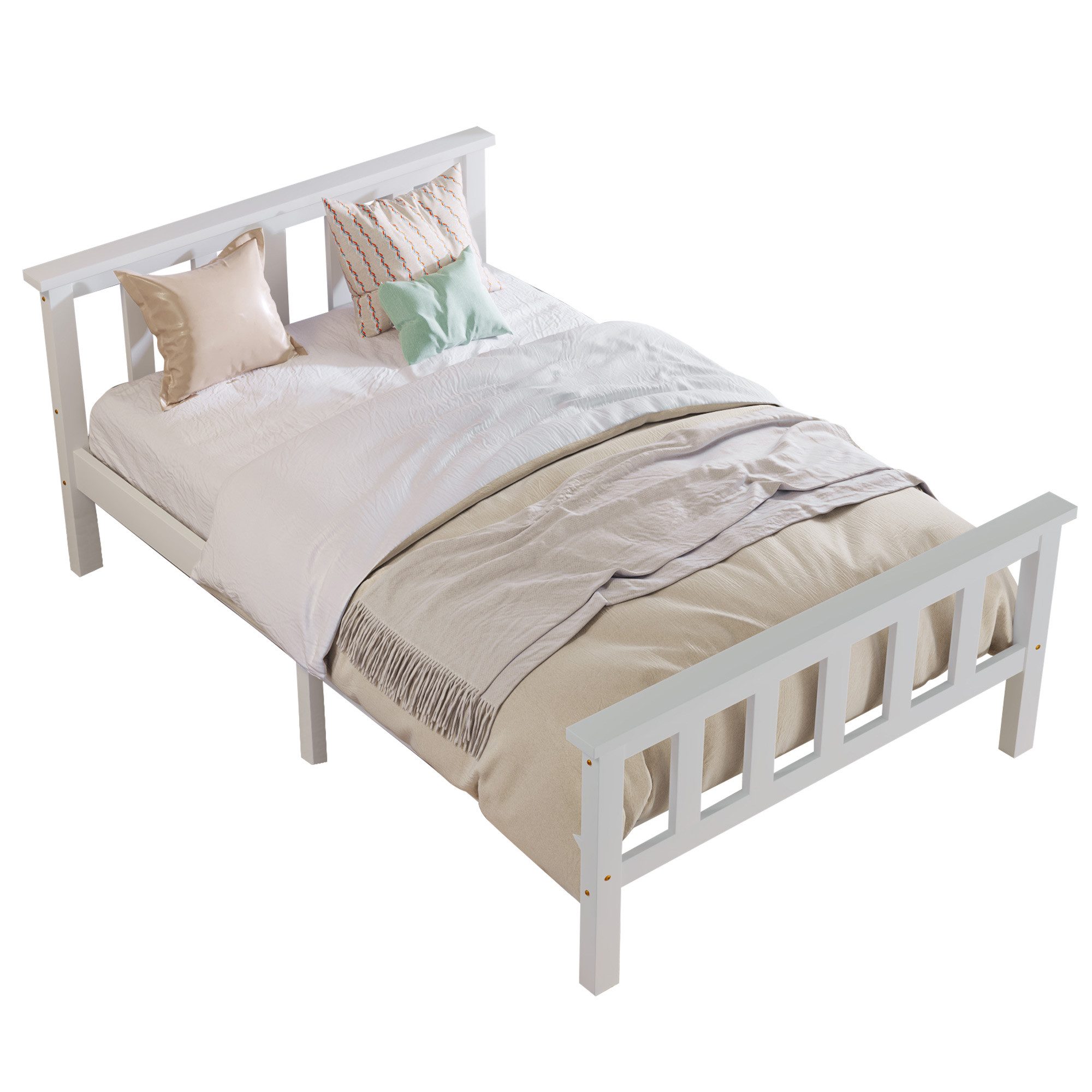 BlingBin Einzelbett Holzbett Kinderbett Jugendbett (1-tlg., günstig online kaufen